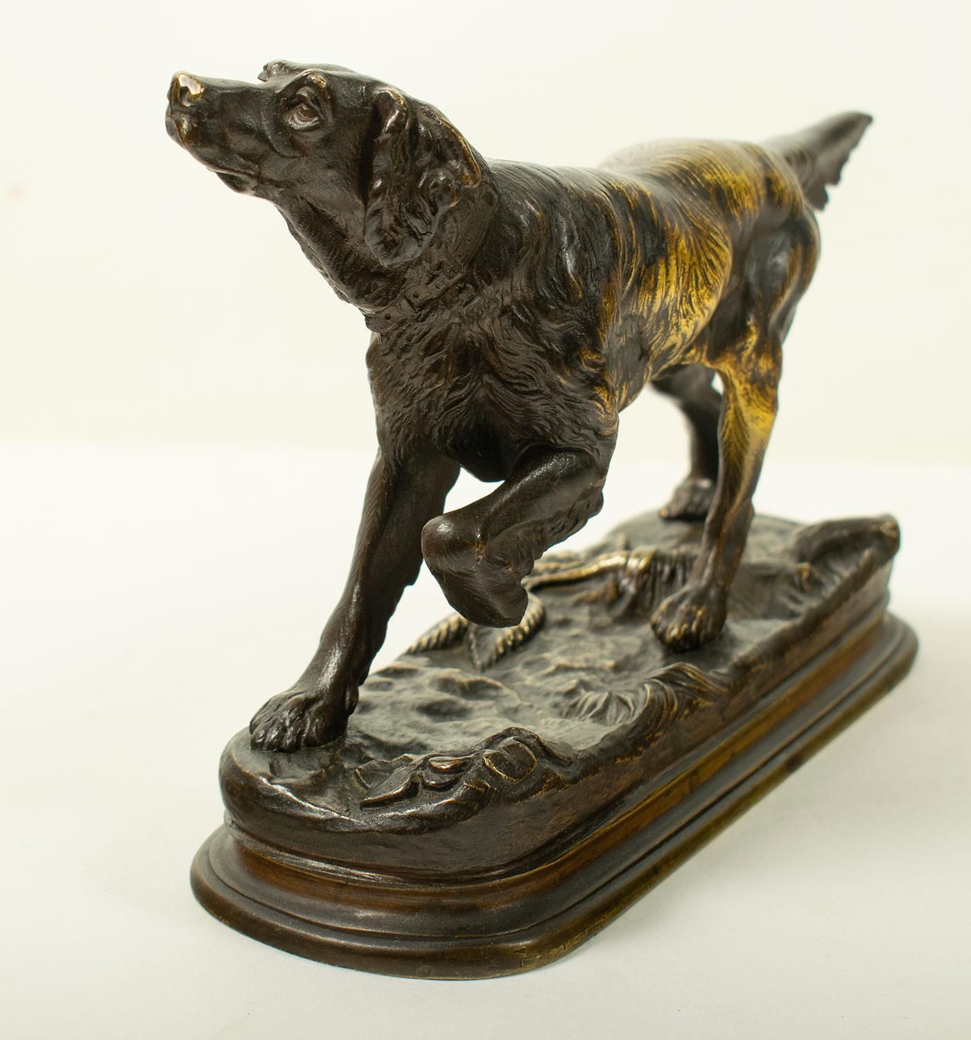 Bronze Sculpture By Jules Moigniez (1835–1894) Hunting Spaniel   19th Century photo vinterior