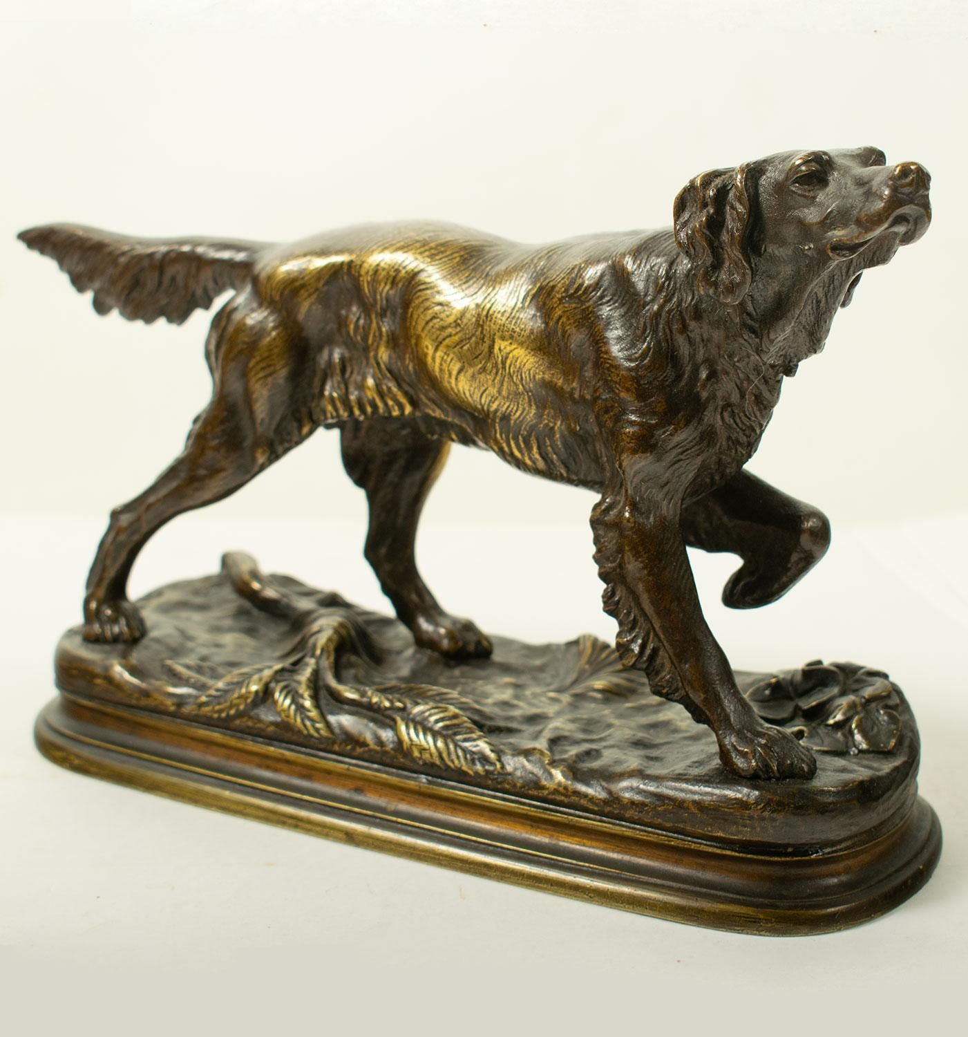 Bronze Sculpture By Jules Moigniez (1835–1894) Hunting Spaniel   19th Century photo buy