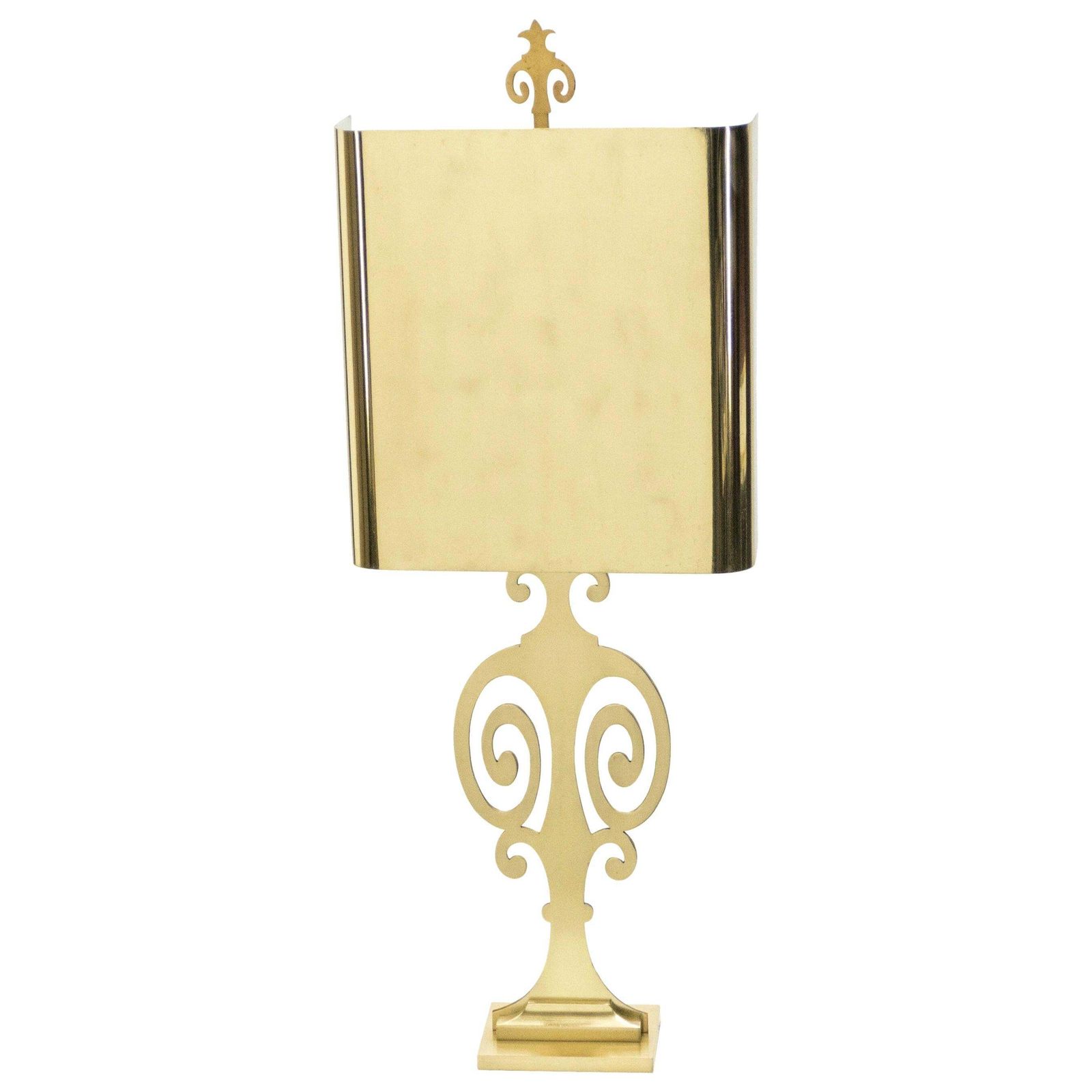 Lampe Maison Charles néoclassique en laiton, années 1970