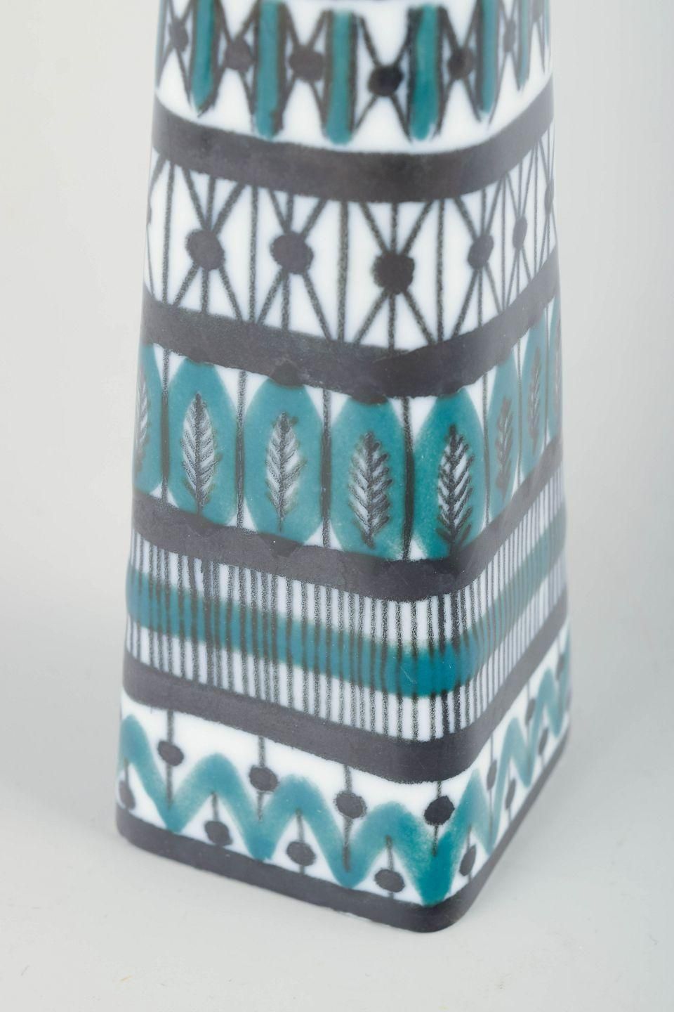 Upsala Ekeby / Karlskrona. Conical “Alfa” Vase In Faience. Mid 20th C. photo for sale