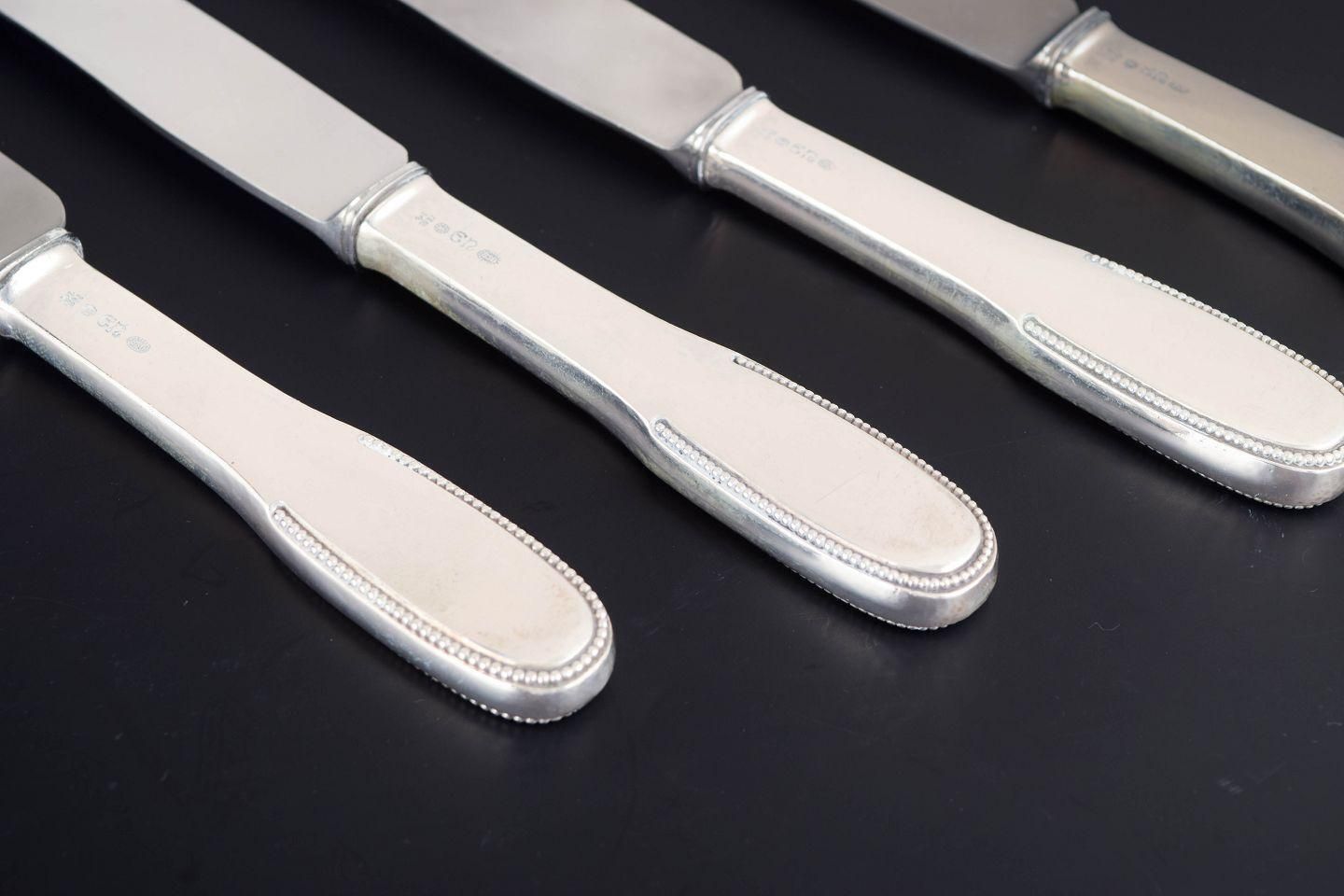 Evald Nielsen. Set Of Four Dinner Knives In Silver And Stainless Steel, 1930s photo for sale