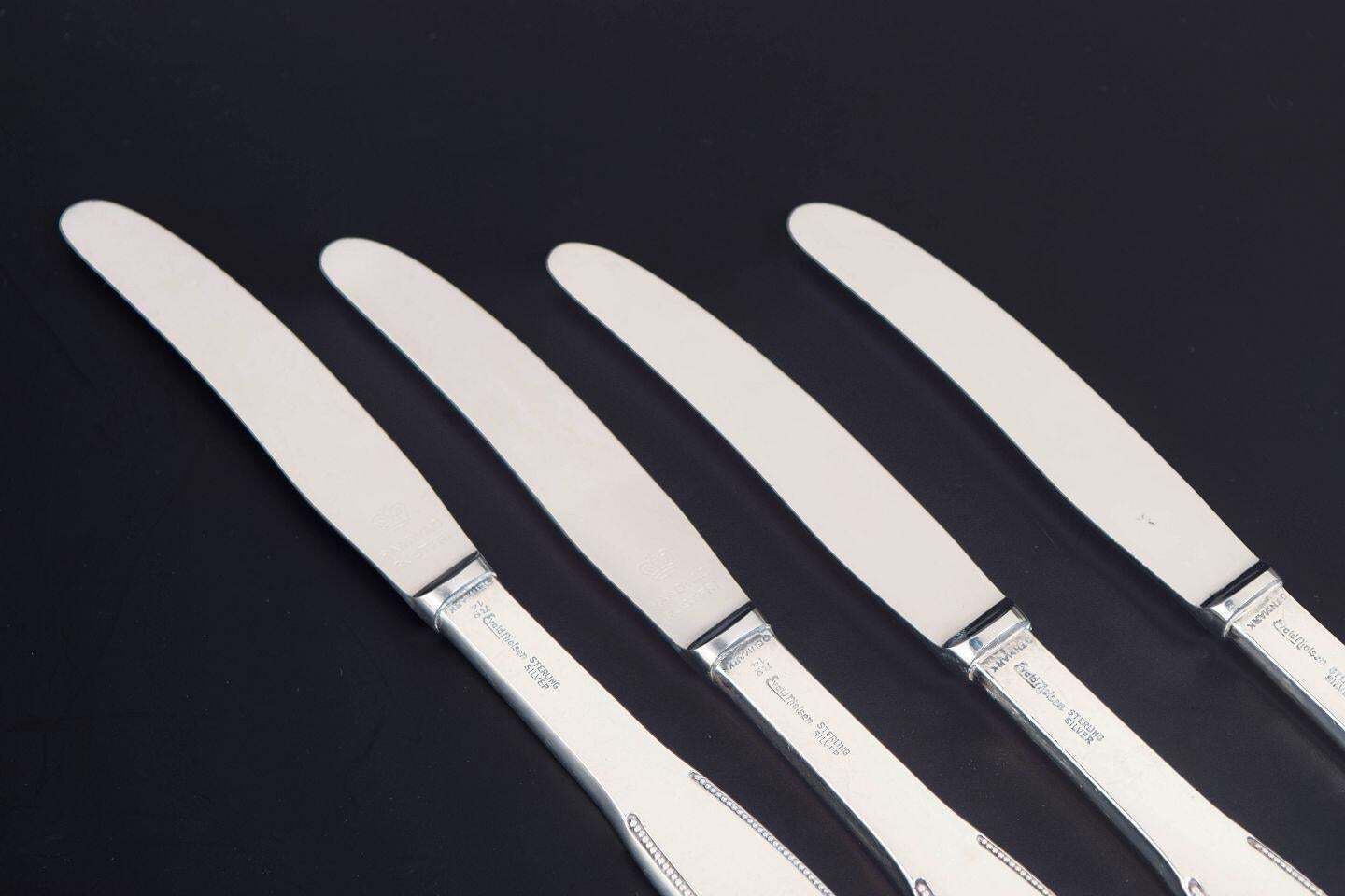 Evald Nielsen. Set Of Four Lunch Knives In Sterling Silver And Stainless Steel photo furniture