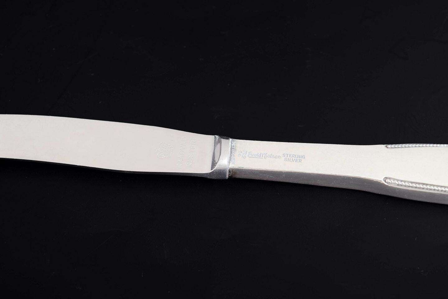 Evald Nielsen. Set Of Four Lunch Knives In Sterling Silver And Stainless Steel photo Home Decor