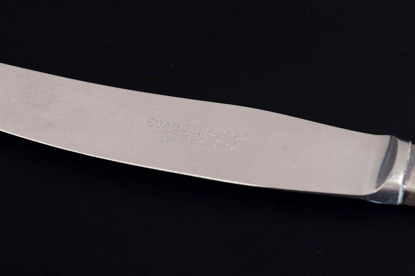 Evald Nielsen. Set Of Four Lunch Knives In Sterling Silver And Stainless Steel photo 454.0