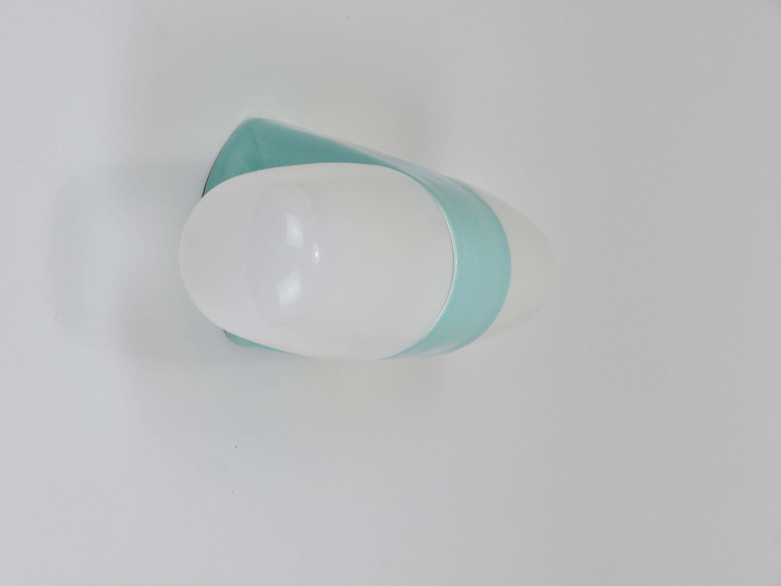 photo vintage Wilhelm Wagenfeld Bauhaus Turquoise Double Sconce Wall Light, Germany, 1950s