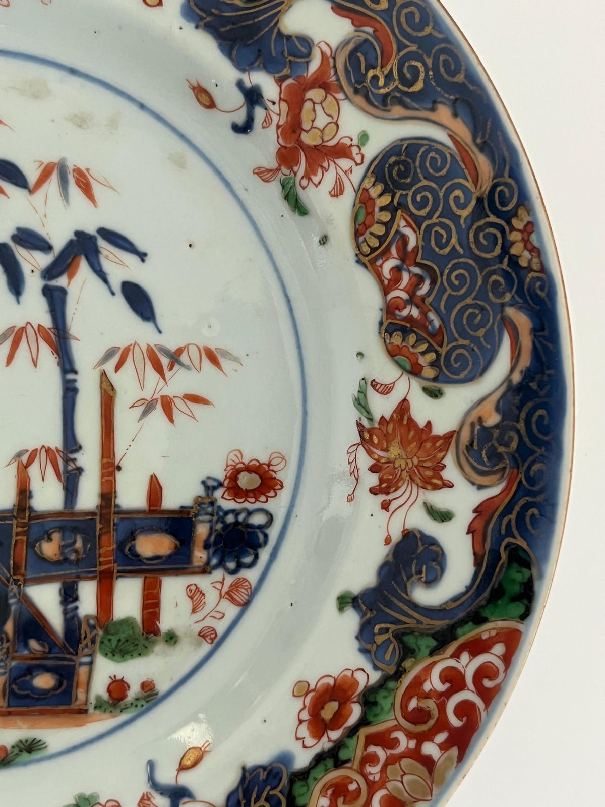 Chinees Kangxi Yongzheng Porseleinen Bord Verte Imari Handgeschilderd Qing ca. 1720 photo vinterior