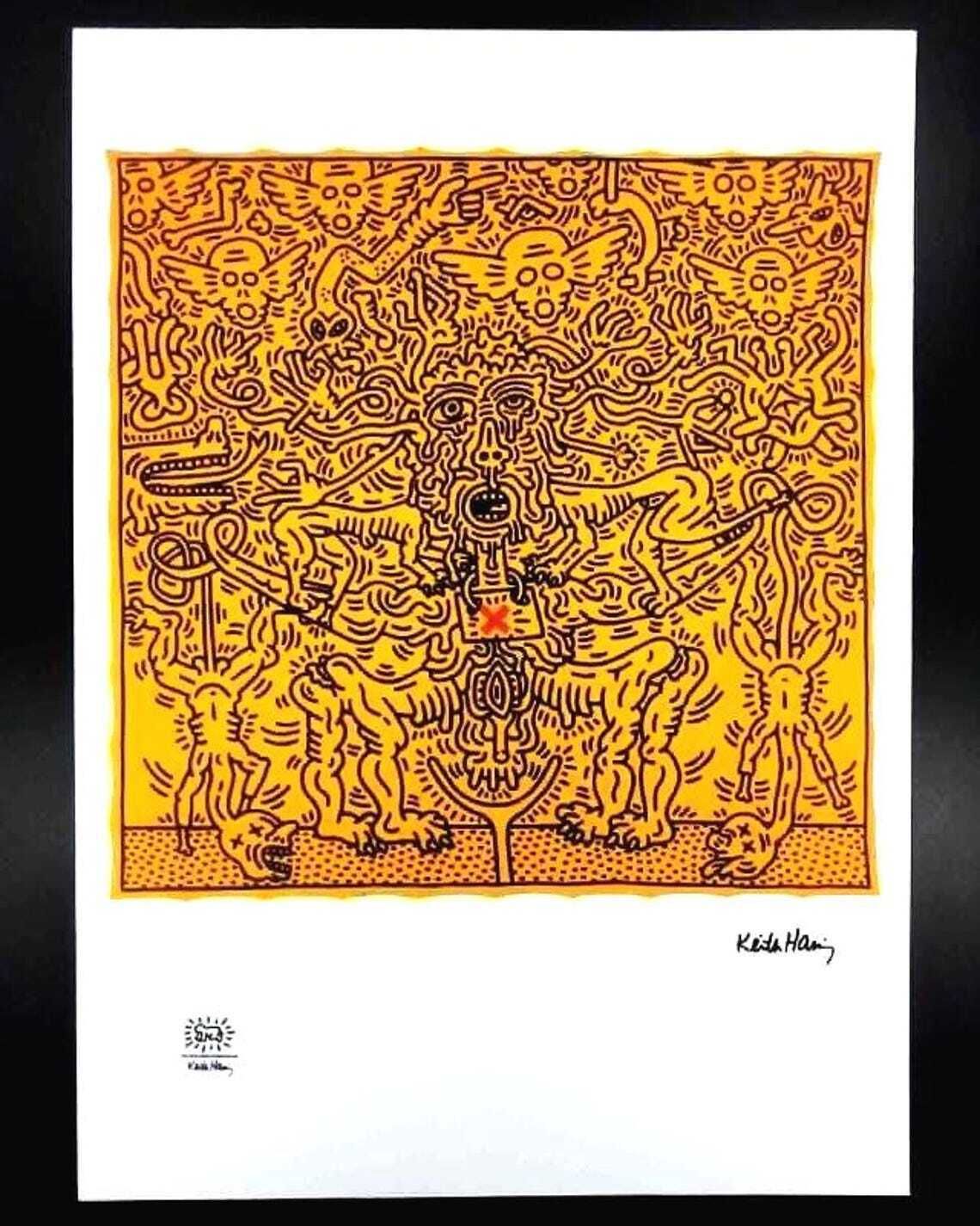 Lithographie en édition limitée Keith Haring, numérotée au crayon, années 1990.