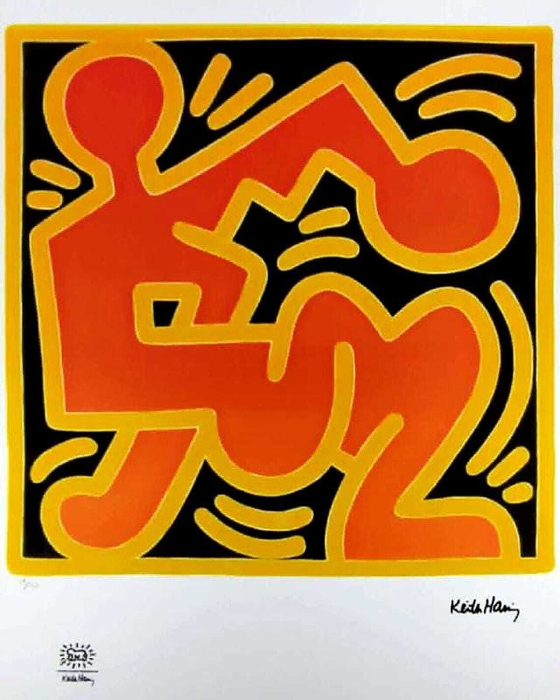 Lithographie en édition limitée Keith Haring, années 1990, numérotée au crayon photo furniture