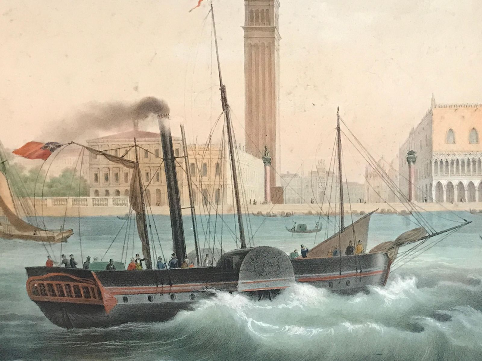 photo vinterior Pair Of Double Sided 19th Century European Watercolours – Paris, Venice