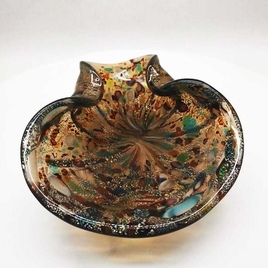 1950s Big Ashtray In Murano Glass Attributed To Dino Martens. Made In Italy. 20cm / photo furniture