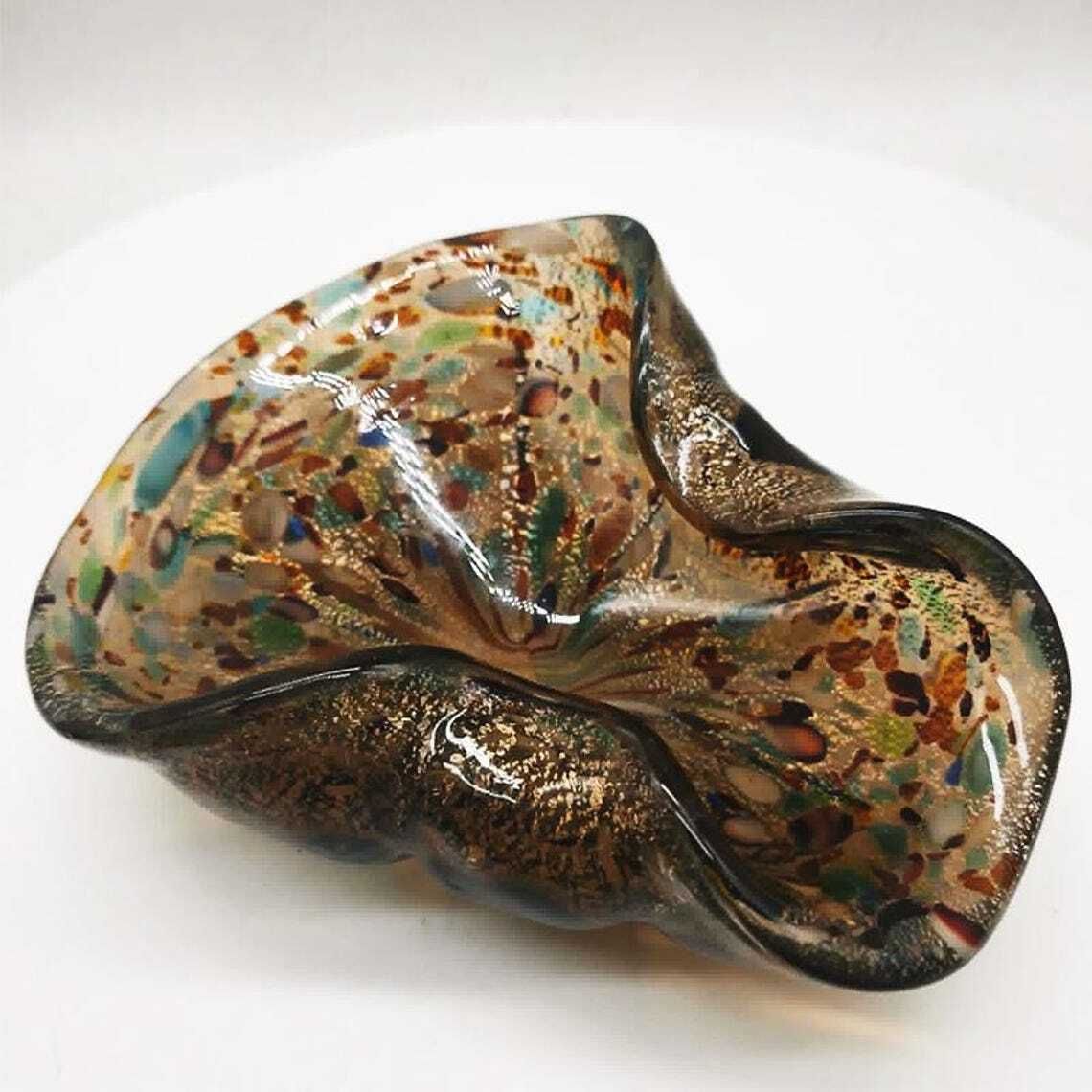 1950s Big Ashtray In Murano Glass Attributed To Dino Martens. Made In Italy. 20cm / photo vintage