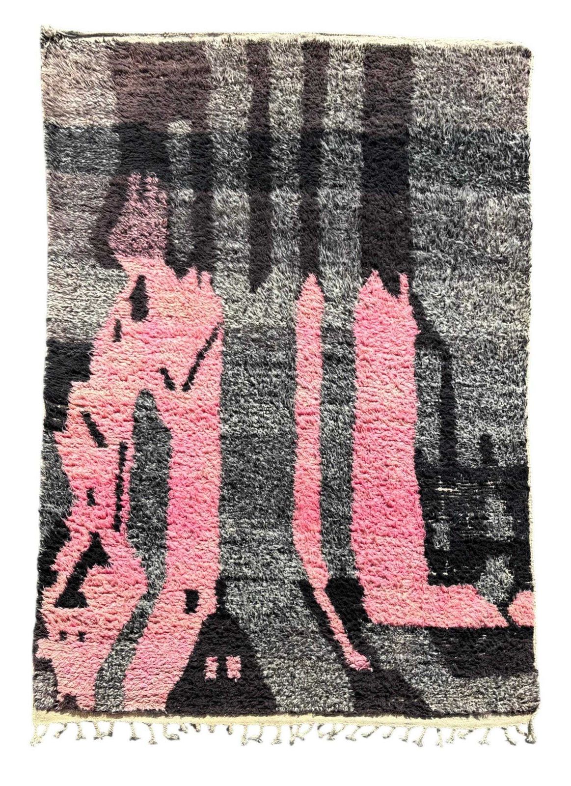 Modern Moroccan Berber Rug 200x300 Cm – Handmade Pink Wool Rug | Colorful Beni Ouarain Luxury Rug | Boho Chic Rug photo furniture