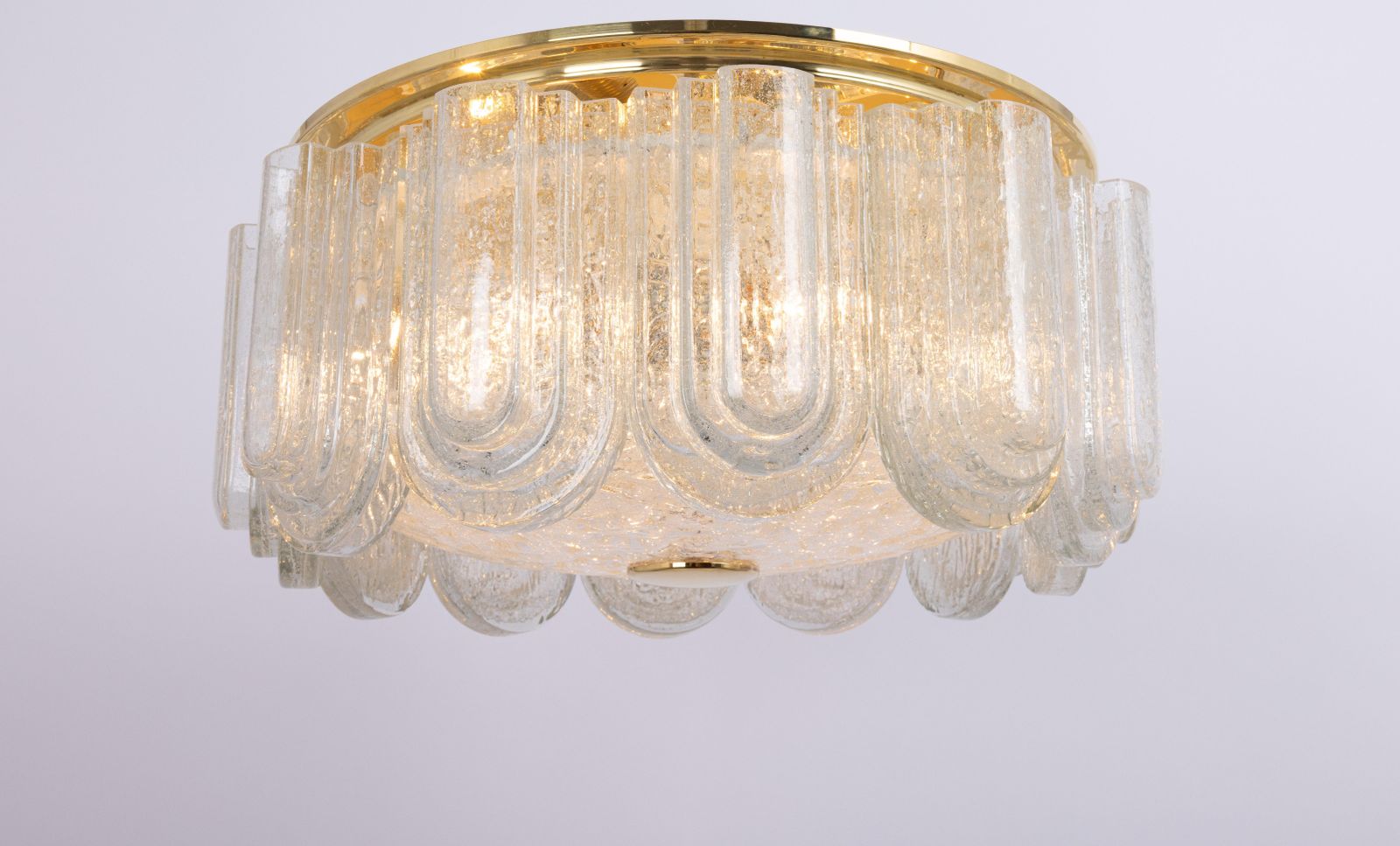 photo for sale Grote Murano glazen buizen plafondlamp met messing, Doria, Duitsland, jaren 1960