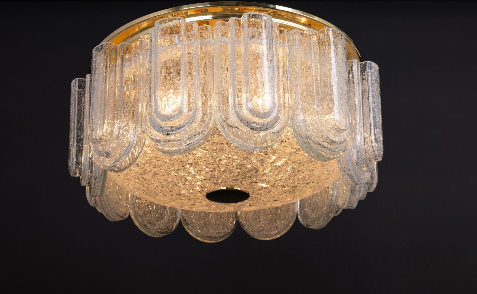 1448.0 Grote Murano glazen buizen plafondlamp met messing, Doria, Duitsland, jaren 1960 photo