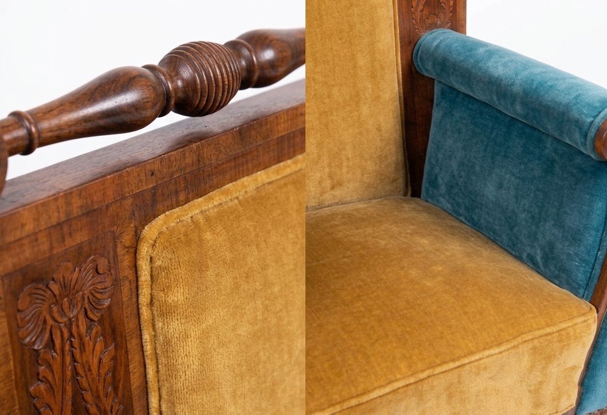 Biedermeier Armchairs With Velvet Upholstery, Set Of 2 photo Furniture