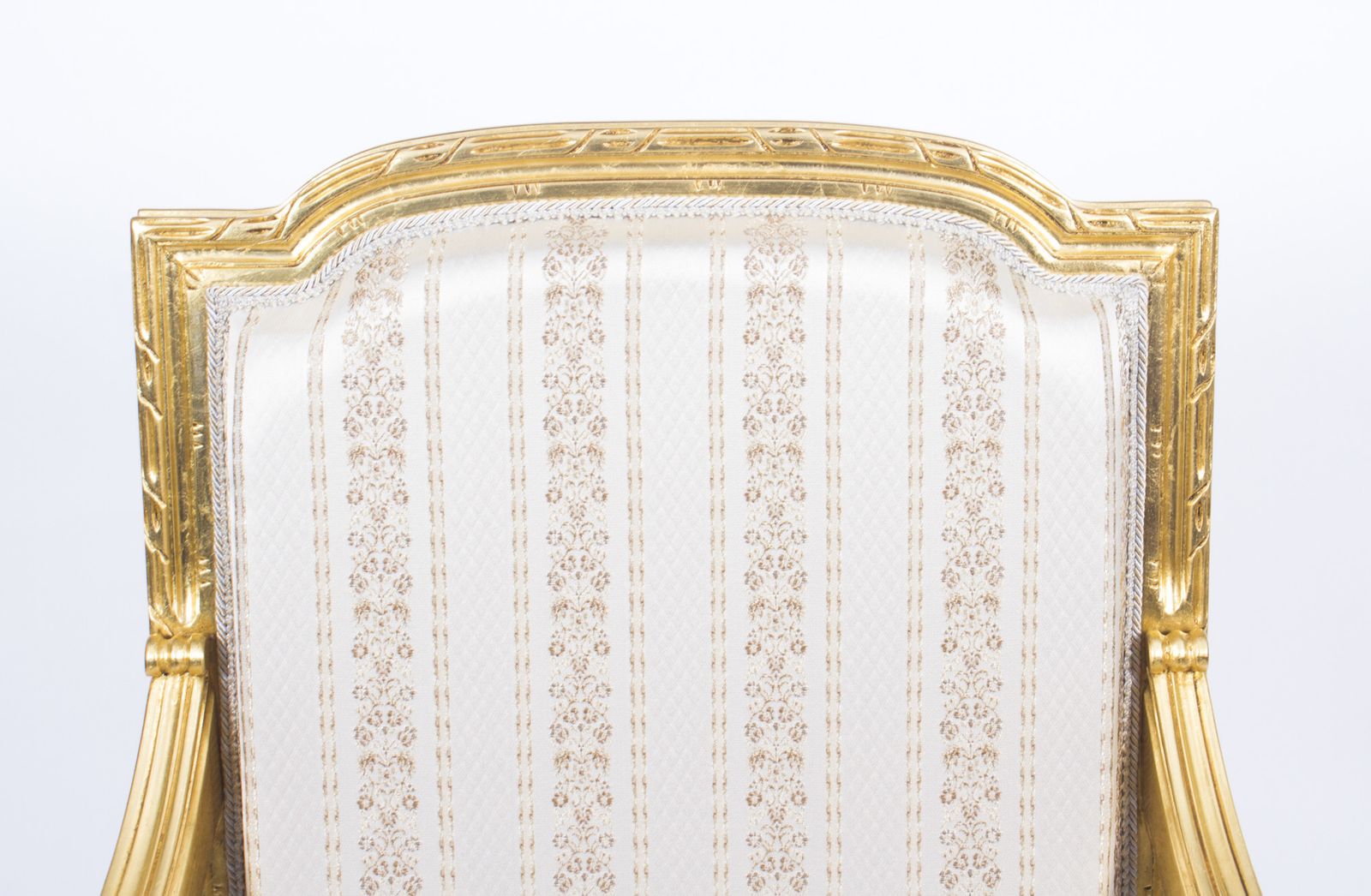 Pair Bespoke French Louis XVI Carved Giltwood Armchairs photo Furniture