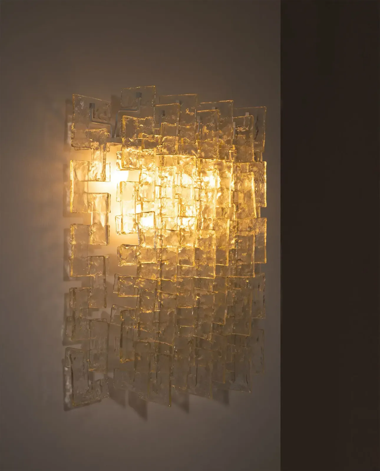 Carlo Nason, Sculpturele Wandlamp van Kantglas, jaren 1970 photo buy