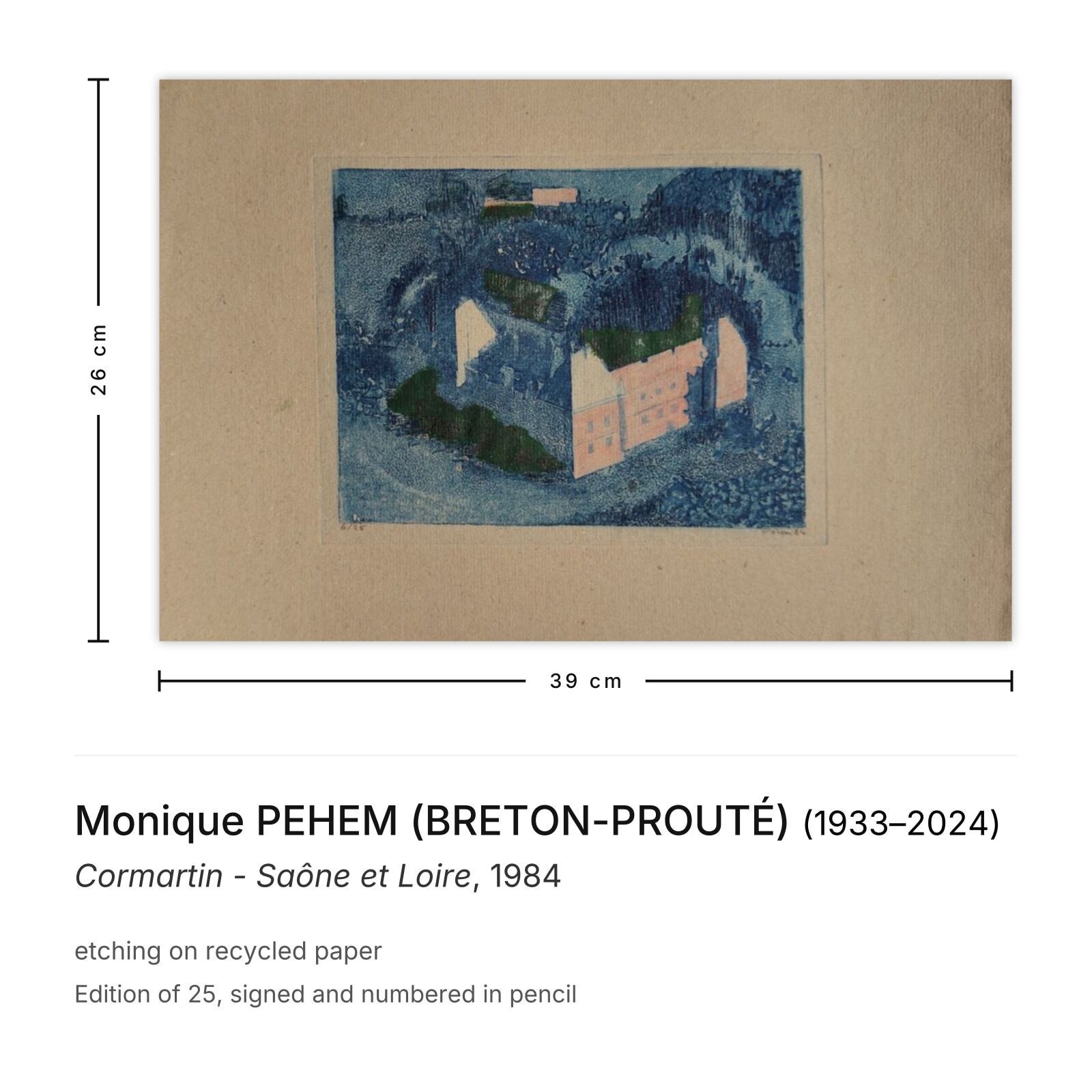 Monique Pehem (Breton Prouté) Gesigneerde Ets Cormartin Saône Et Loire 1984 photo furniture