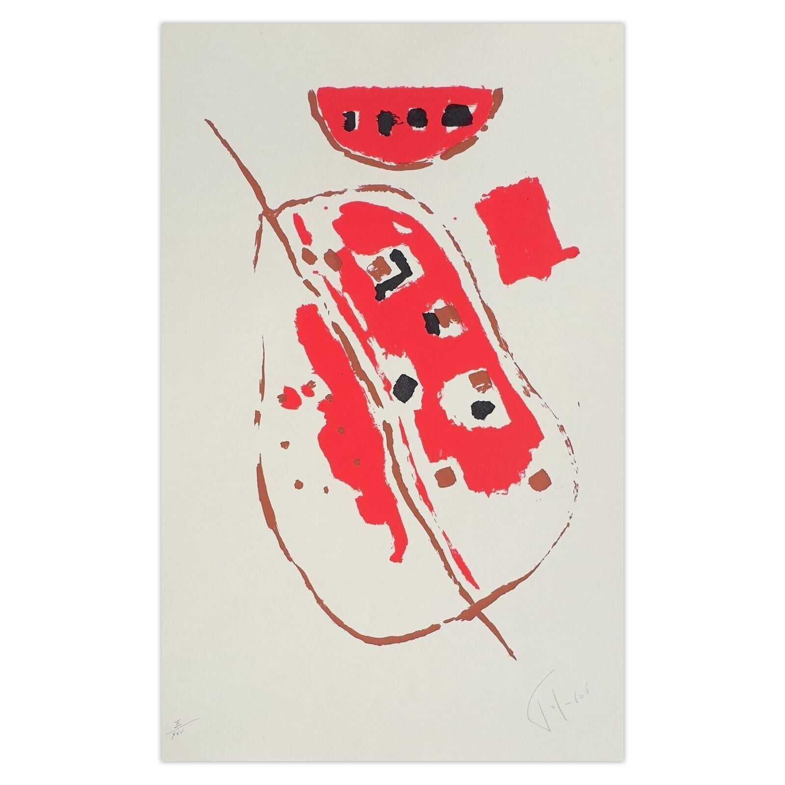 Pierre Tal Coat gesigneerde lithografie Menton 1969