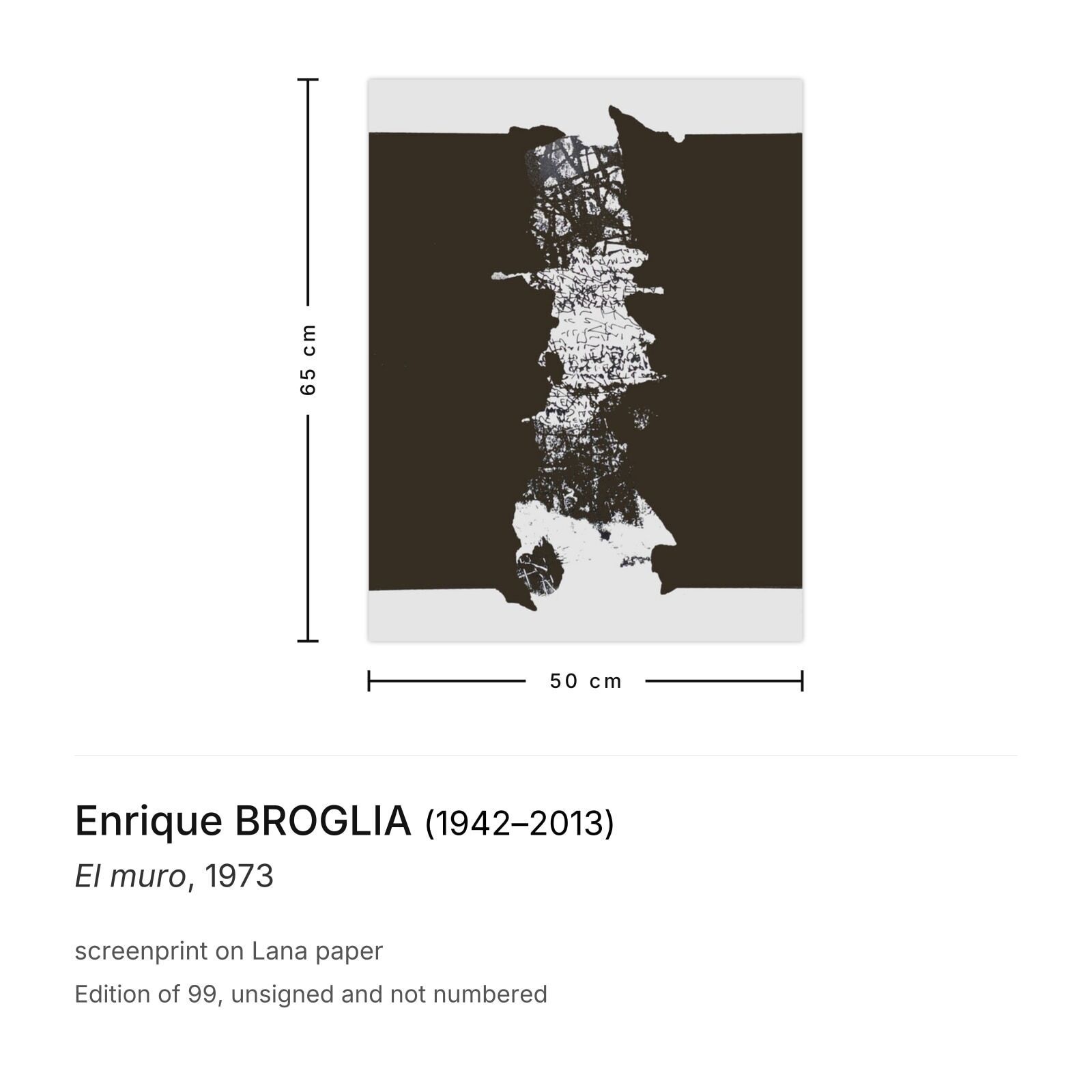 Enrique Broglia Screenprint El Muro 1973 photo furniture