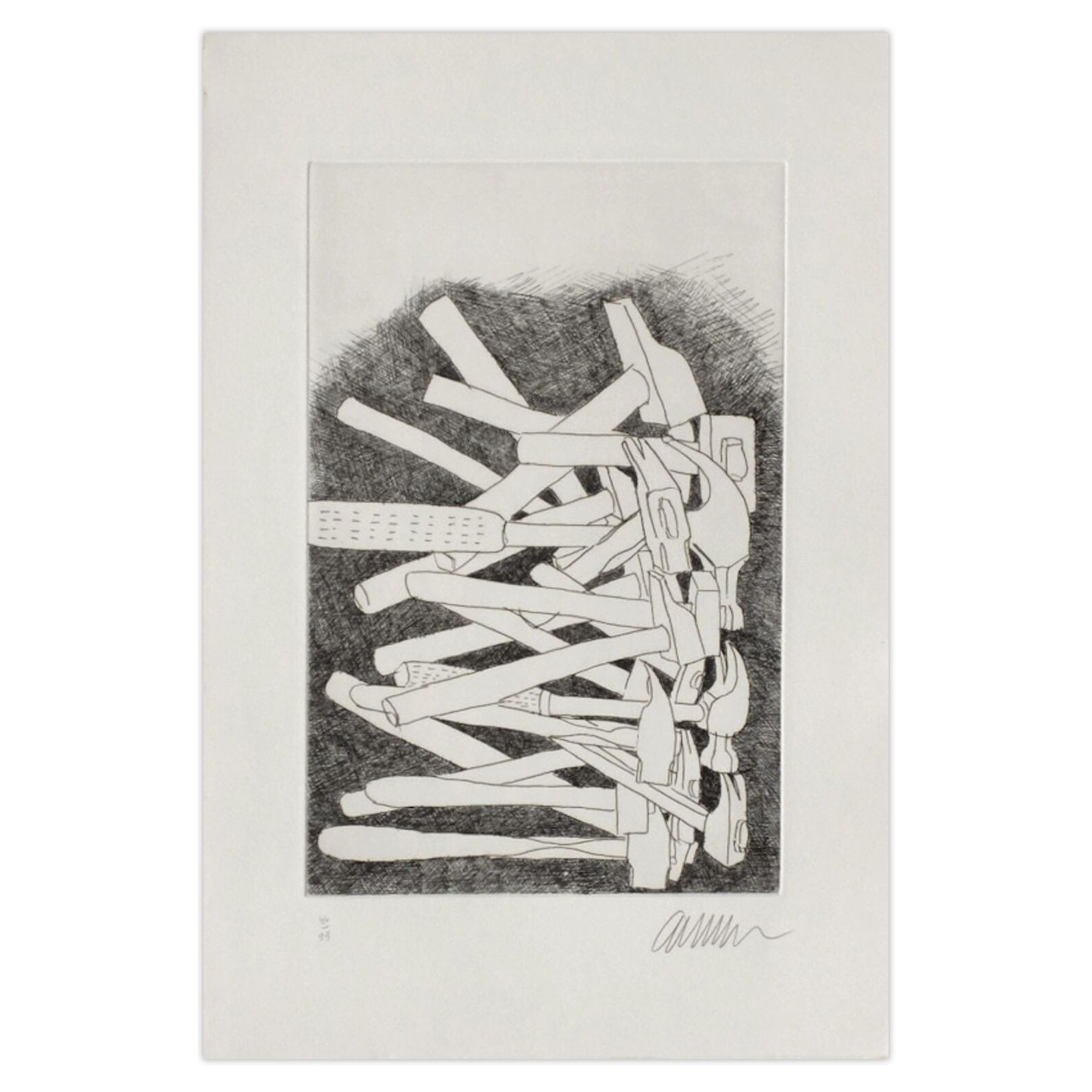 Fernandez Arman Gesigneerde Ets Marteaux 1994