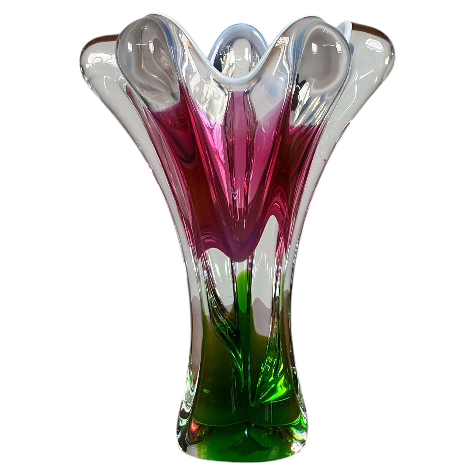 Vase en verre artistique par Josef Hospodka pour Chribska Glassworks, années 1960