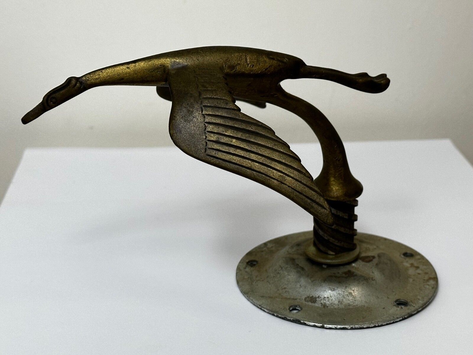 Art Deco Britse ooievaar vogel auto-mascotte figurine photo Kunst