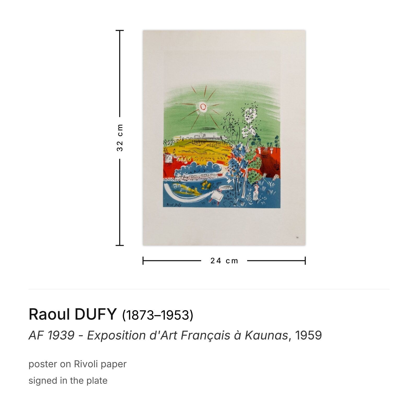 Raoul Dufy Poster Af 1939   Exposition D'art Français à Kaunas 1959 photo furniture