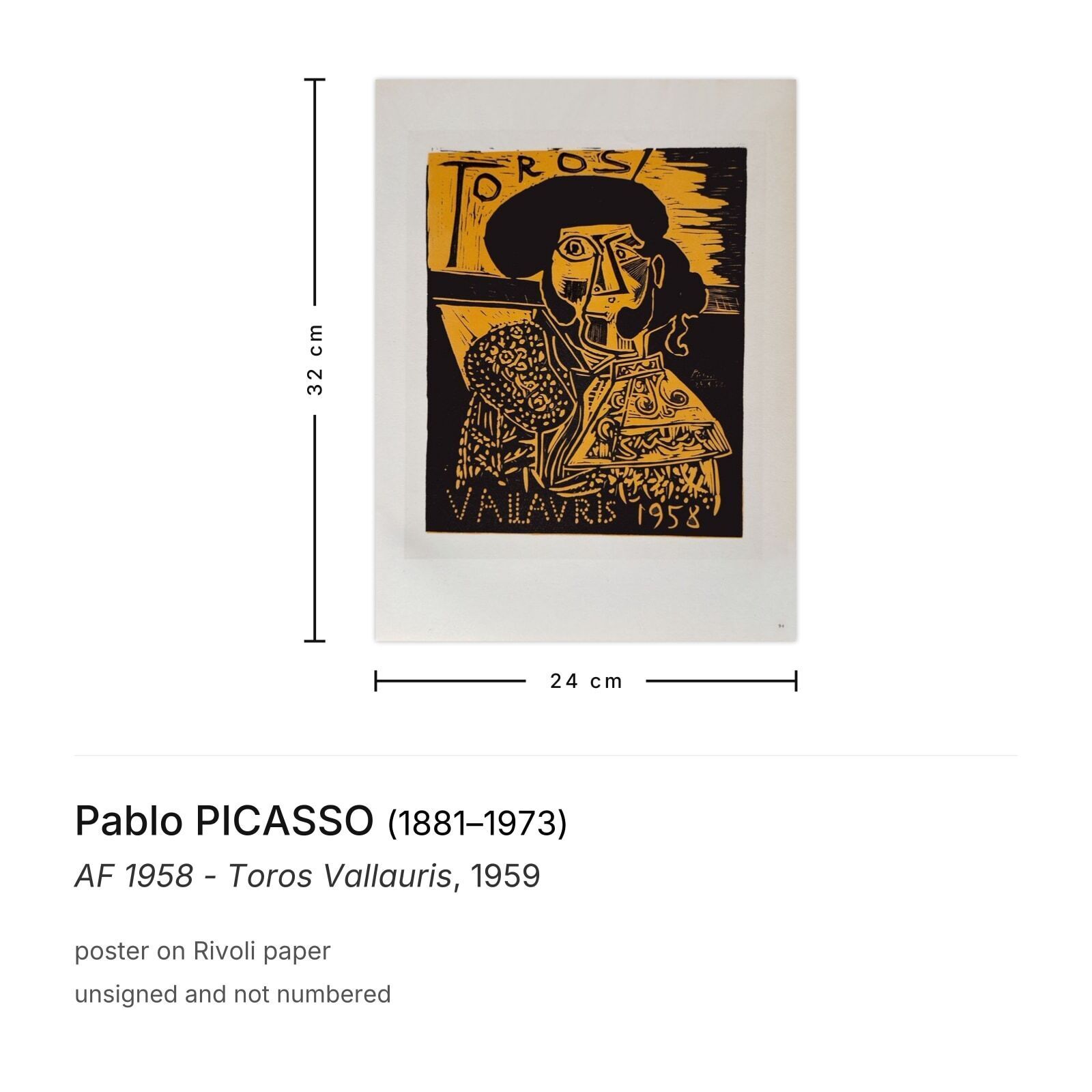 Pablo Picasso Poster Af 1958 Toros Vallauris 1959 photo furniture