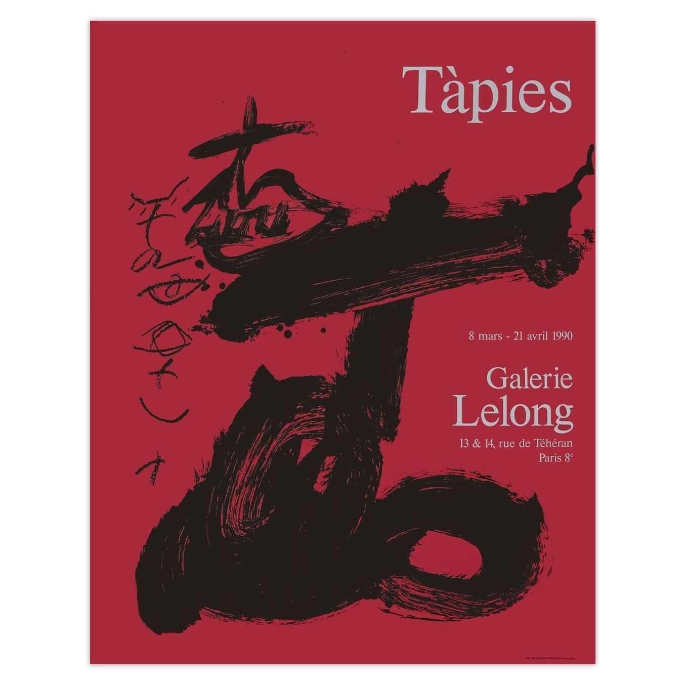 Antoni Tapies Poster Expo 90   Galerie Lelong