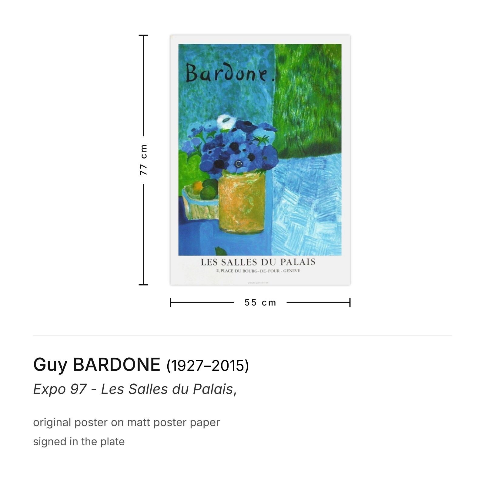 Guy Bardone Poster Expo 97   Les Salles Du Palais photo furniture