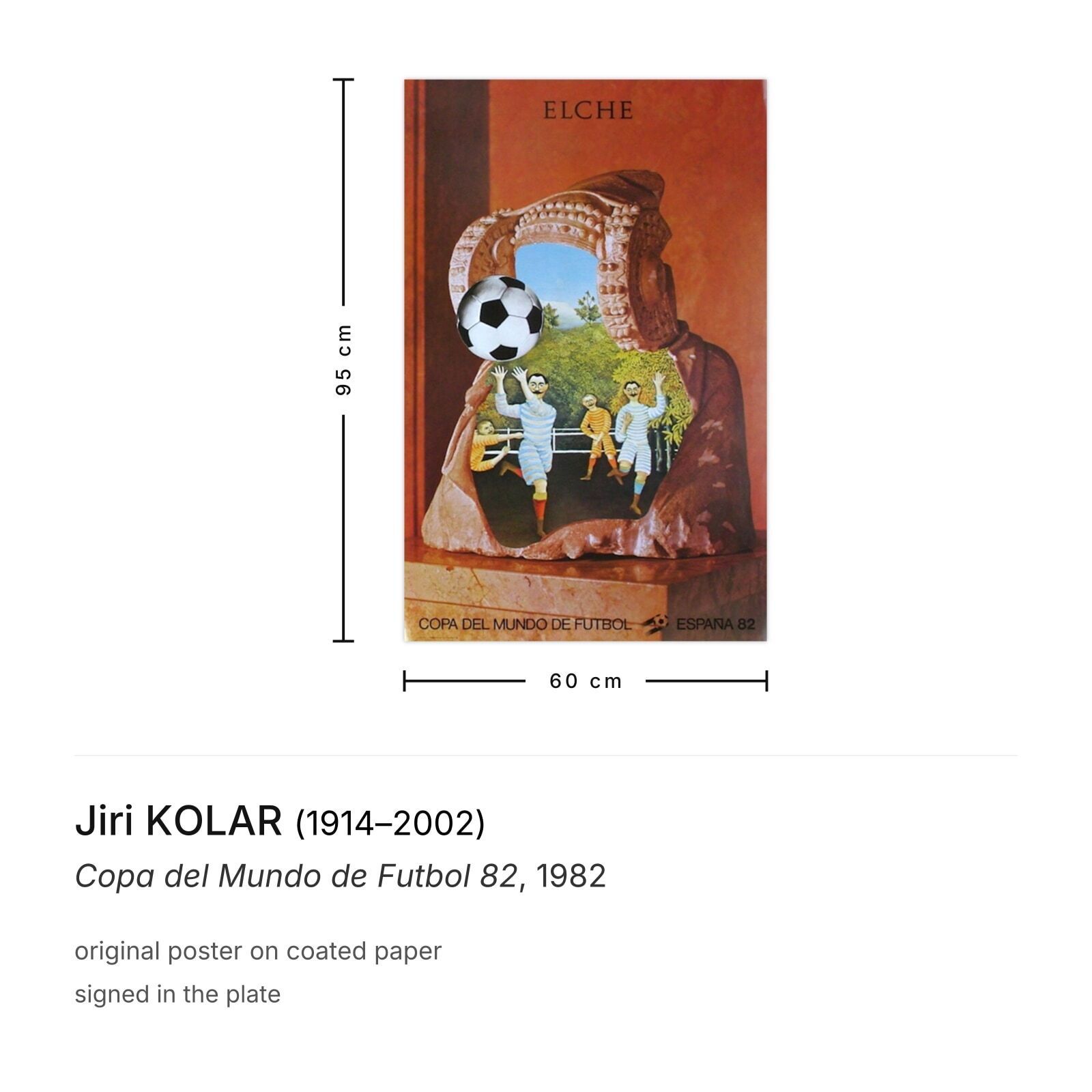 Jiri Kolar Poster Copa Del Mundo De Futbol 82 photo furniture