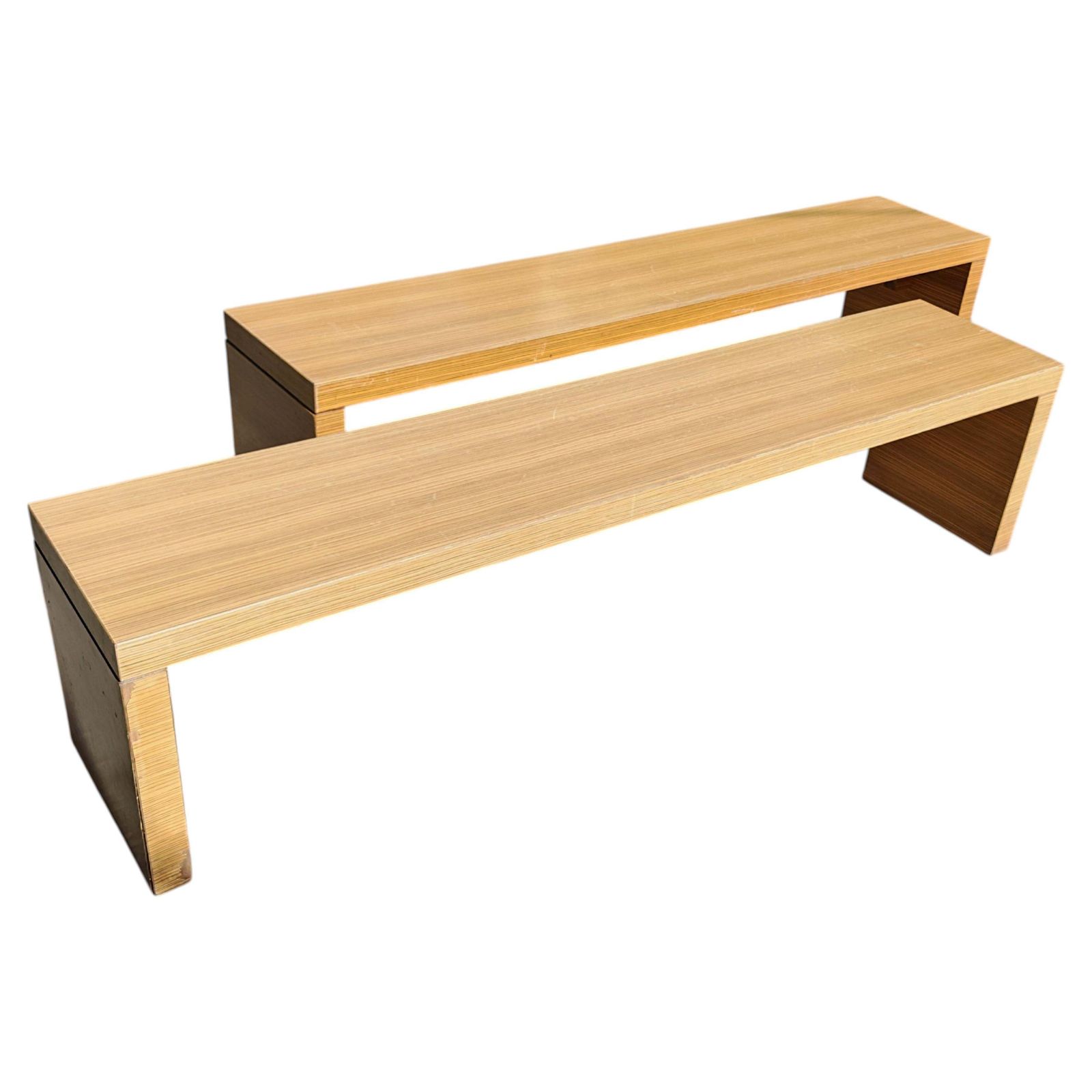 Minimalistische Mid-Century Banken in Zebrano Fineer, Toegeschreven aan Maxalto, Italië jaren 1970