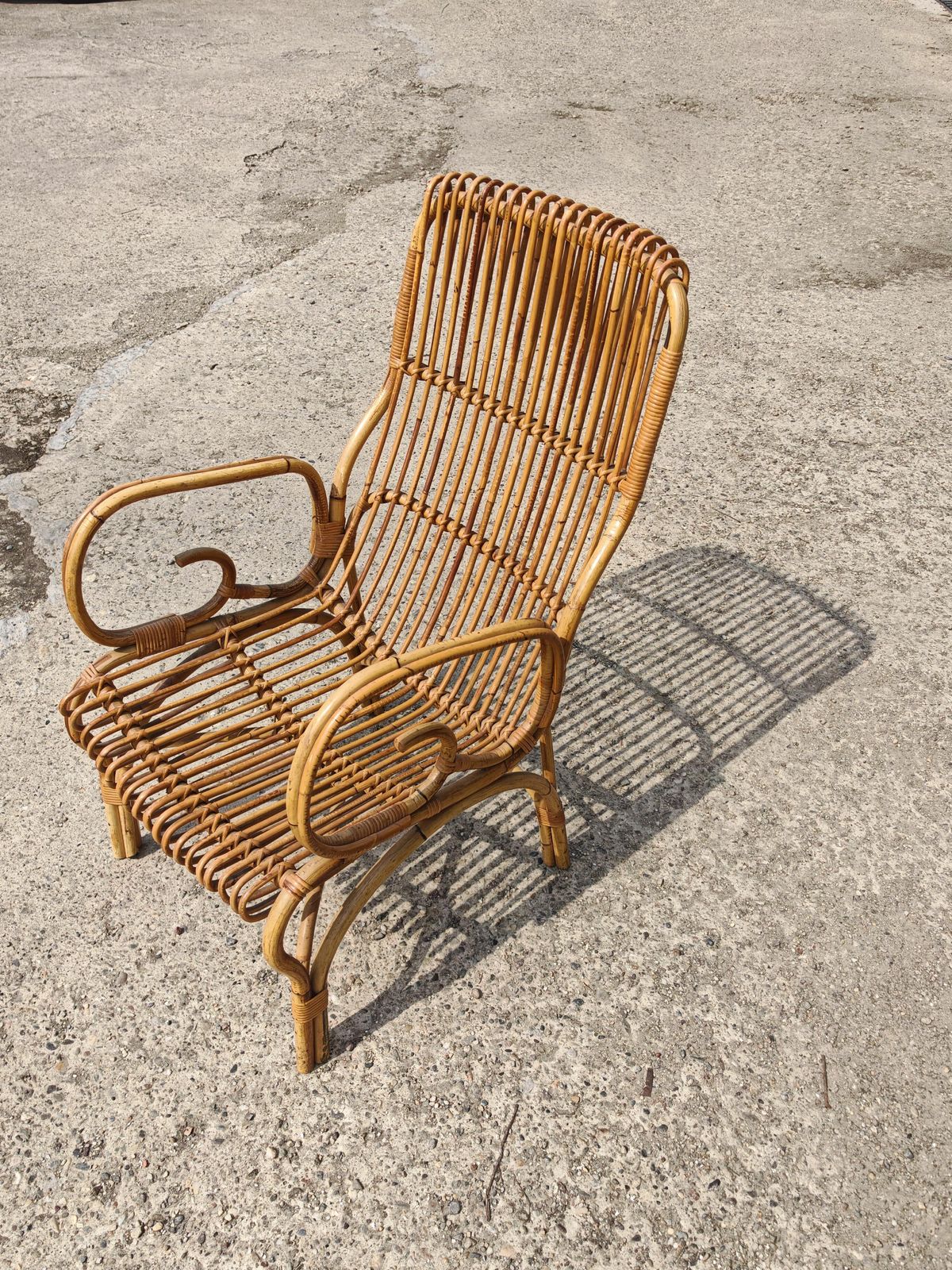 photo furniture Paar Mid-Century Modern Fauteuils in Bamboe, Italië ca. jaren 1960