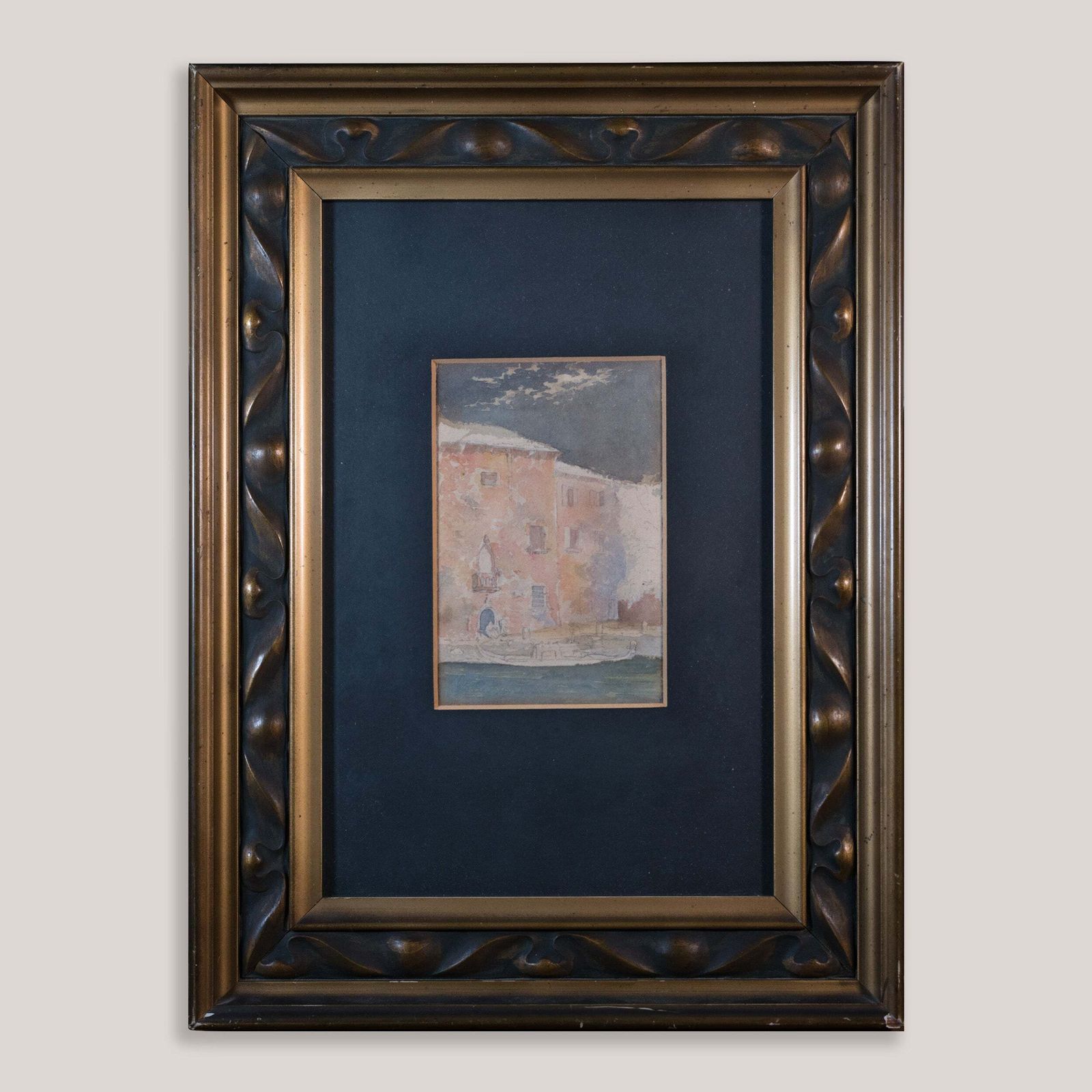 Venetiaans kanaallandschap in aquarel, kunstenaar onbekend photo furniture