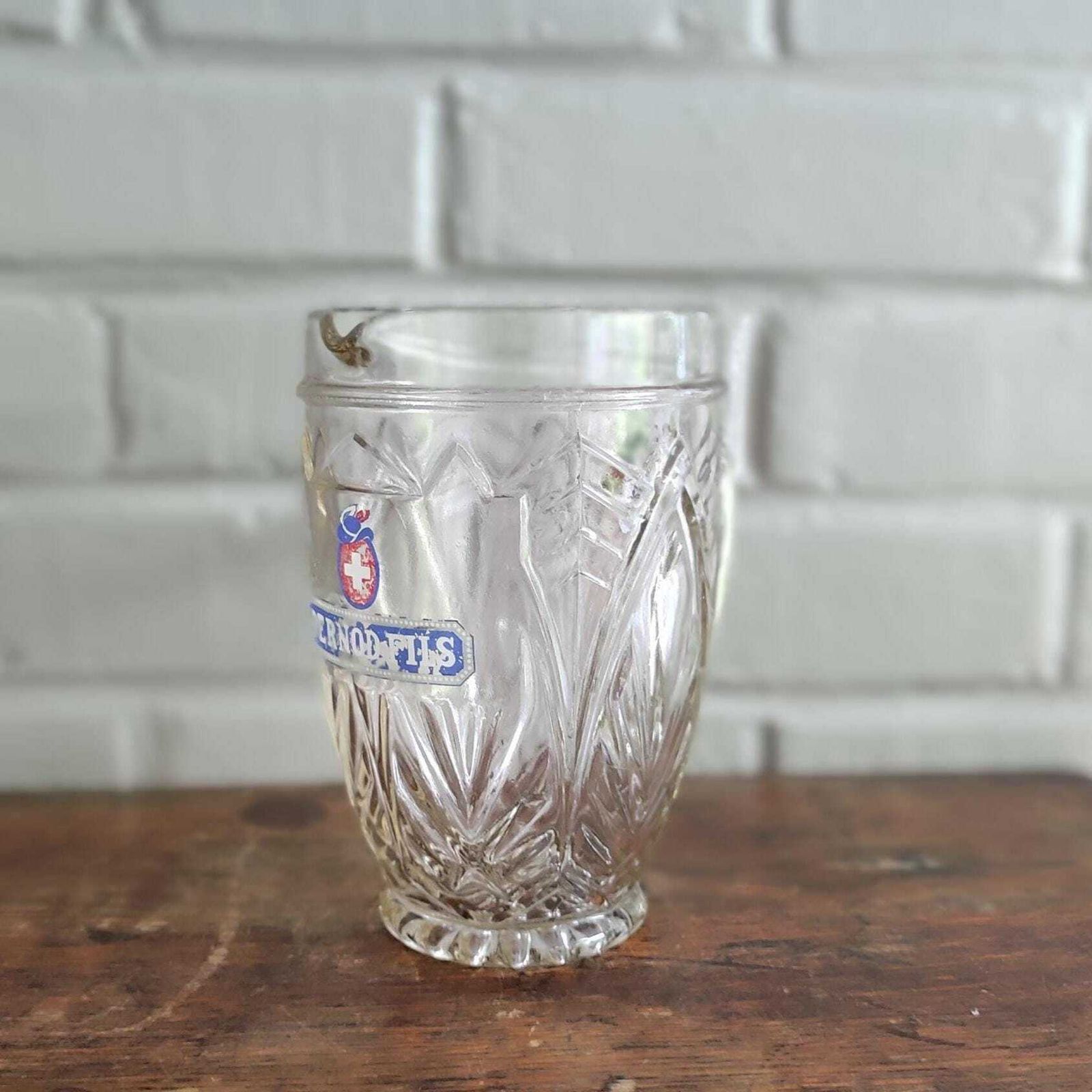 Antieke Franse glazen grote karaf Pernod Fils jaren 1930