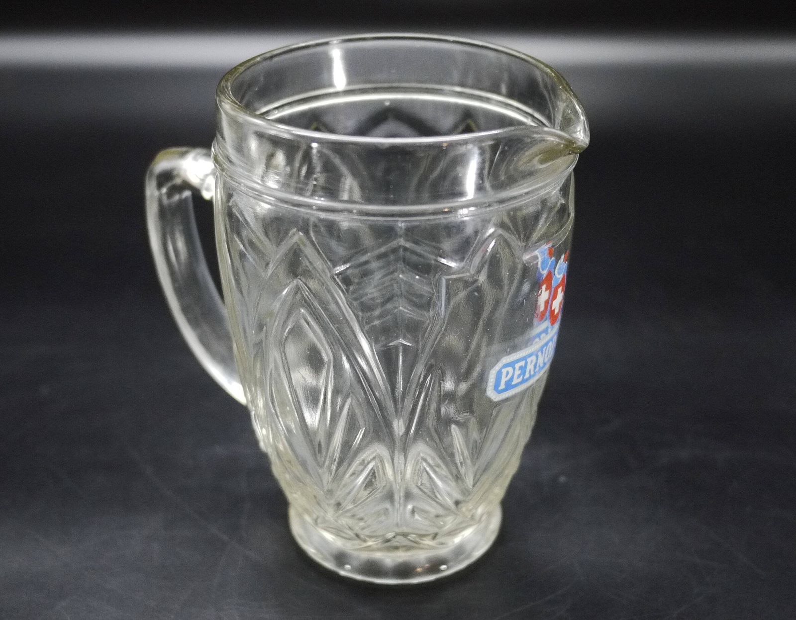 Antieke Franse glazen grote karaf Pernod Fils jaren 1930 photo furniture