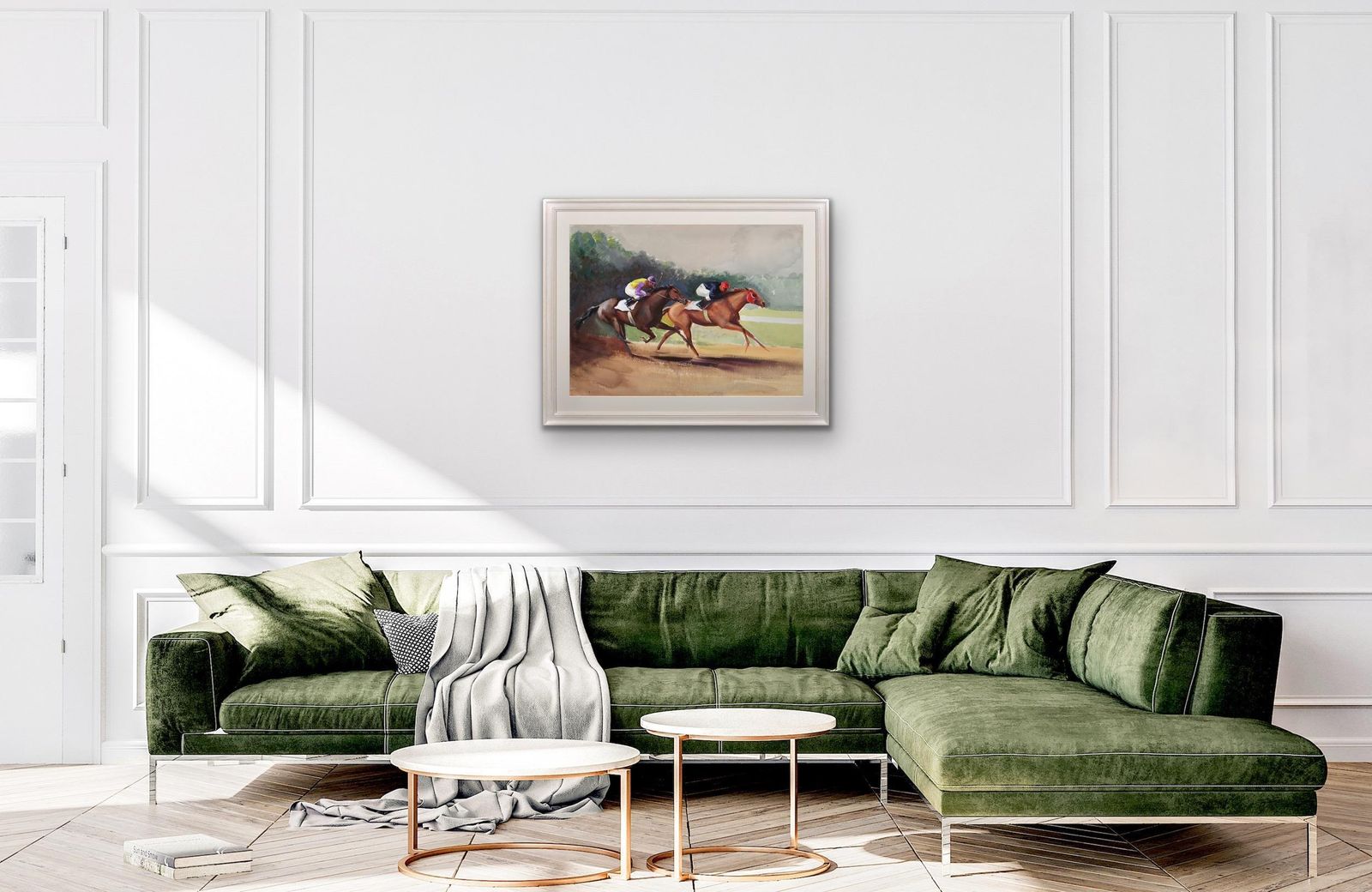 4295.0 John Rattenbury Skeaping 1901 To 1990. English. A Tight Finish, 1970. Framed Mid 20th Century Horse Racing Painting By An Acclaimed Equine Artist. photo