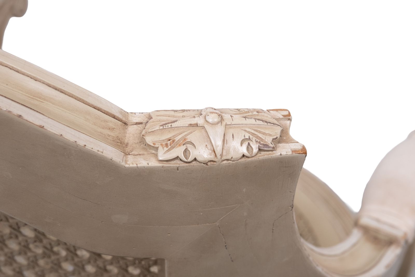 Louis XVI-stijl bureaustoel met rieten bekleding, draaibaar photo vinterior