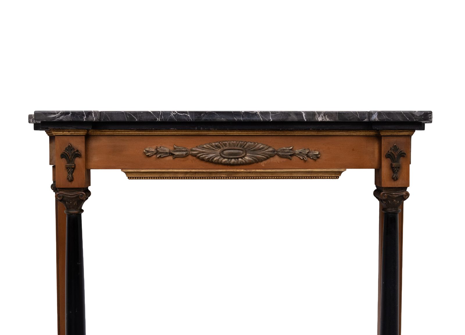 Elegant Italian Console , Black Marble Top, 1950s Empire Revival photo vinterior