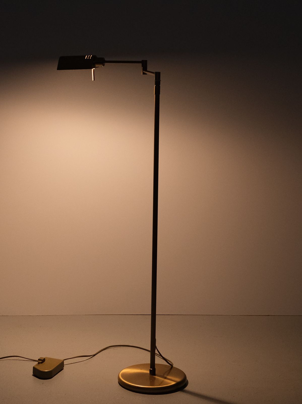 Holtkoetter Swing Arm Brass Floor Lamp 1980s Germany photo buy