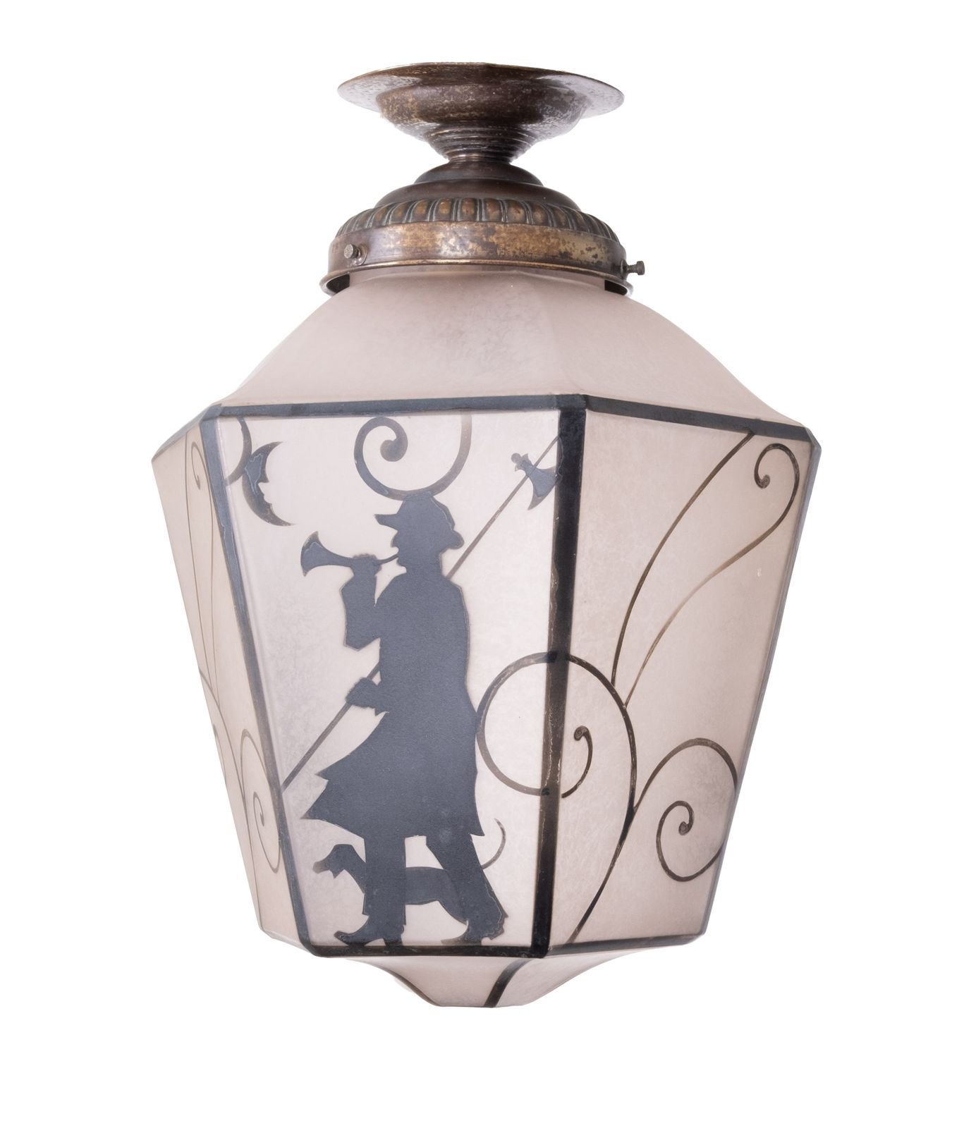 Art Deco Hexagon Hall Lamp Night Watcher 1920s Germany