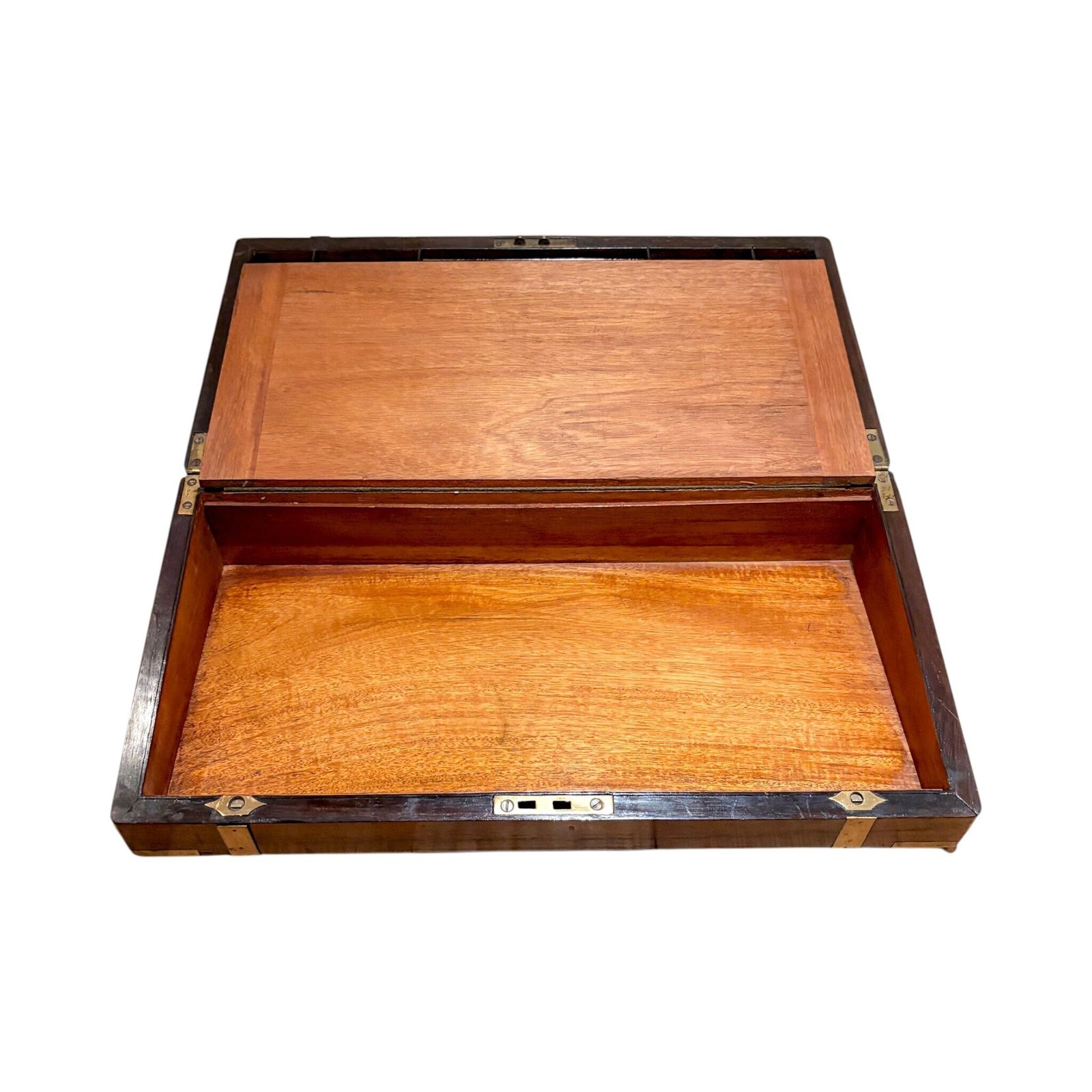 Large Victorian Mahogany Writing Slope, Brass Mounts, Working Key, Secret Drawers photo vinterior