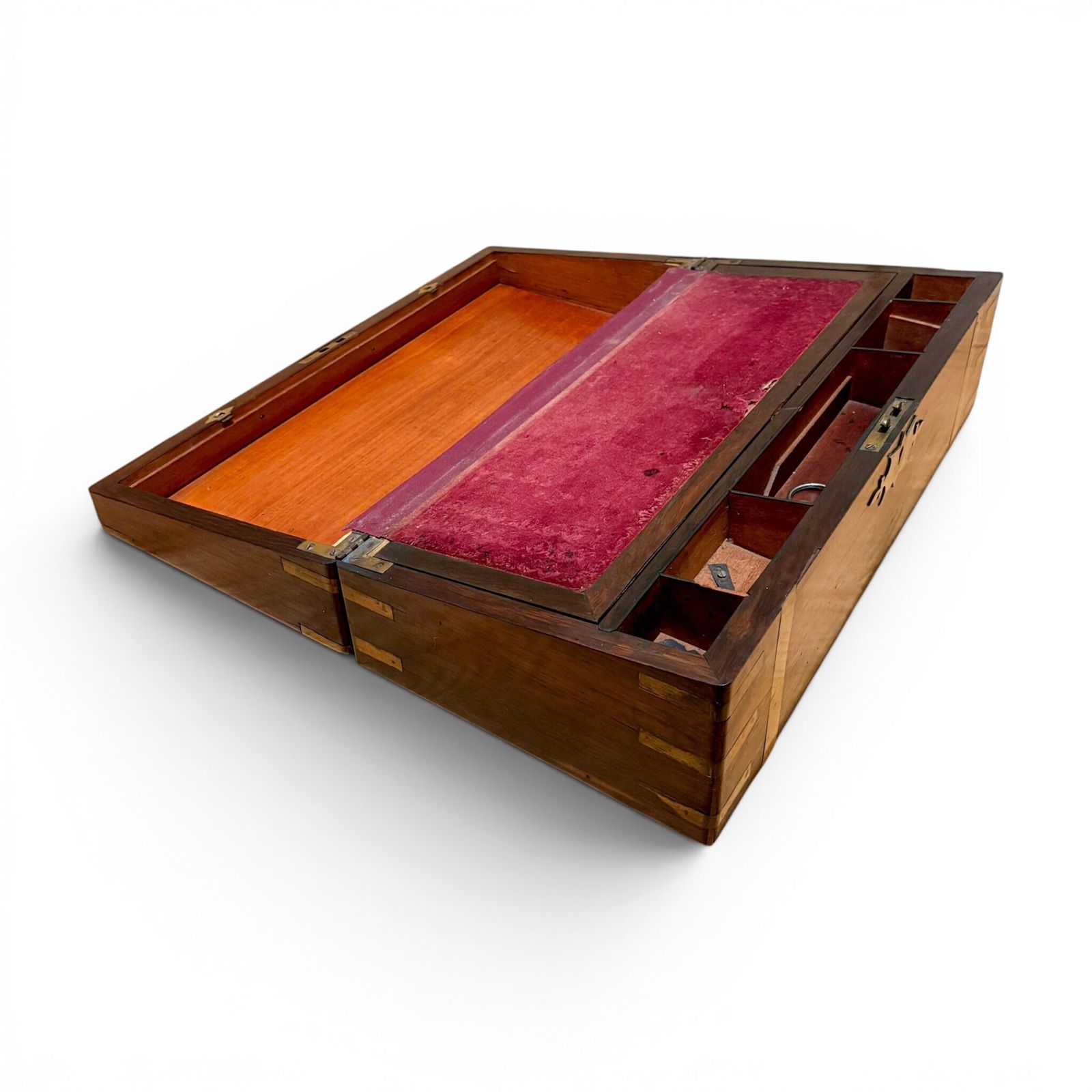 Palissander schrijfkist met werkende sleutel en geheime lades photo buy