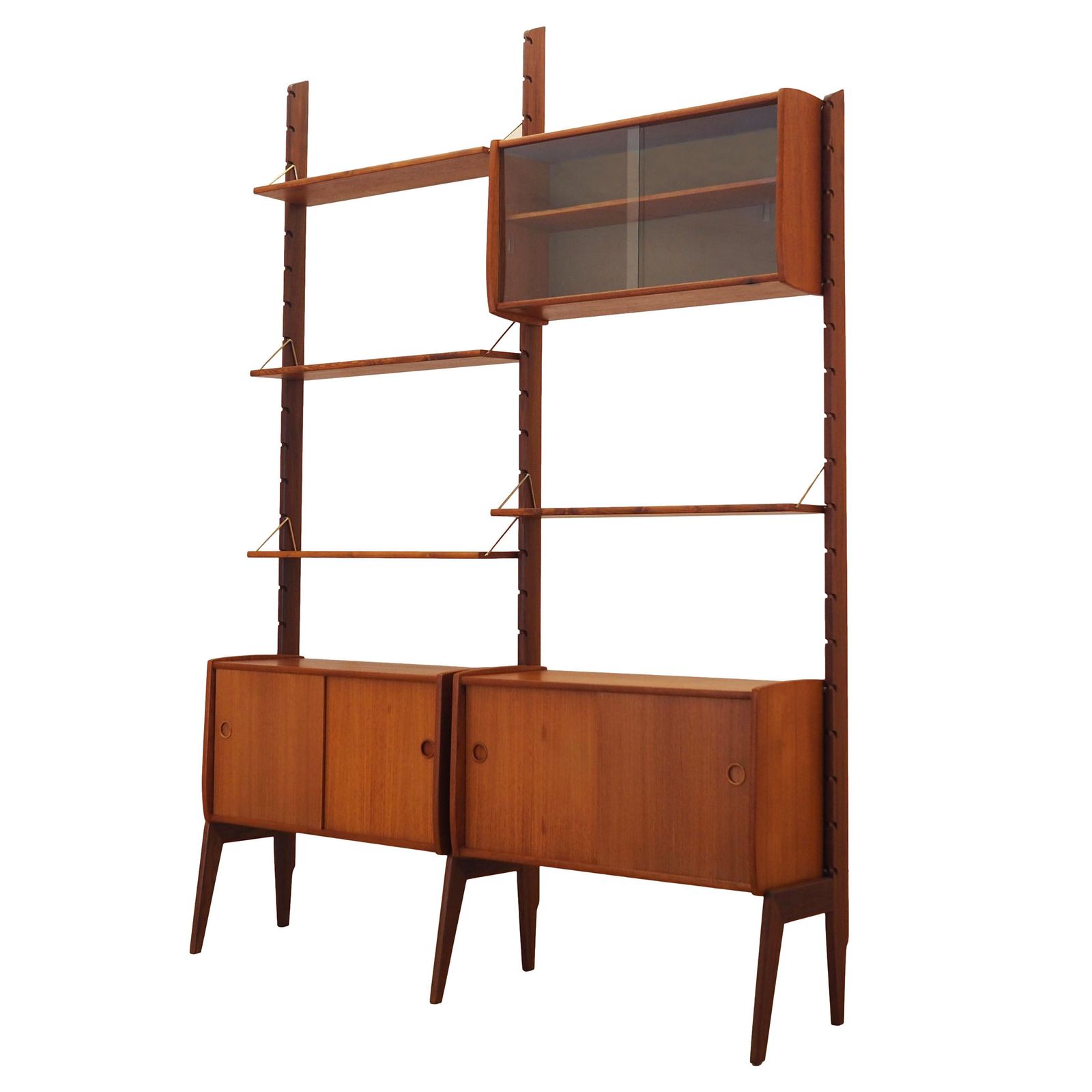 Teakhouten modulaire kast, Noors design, ca. jaren 1960, geproduceerd door Blindheim Mobelfabrikk, ontworpen door John Texmon en Einar Blindheim