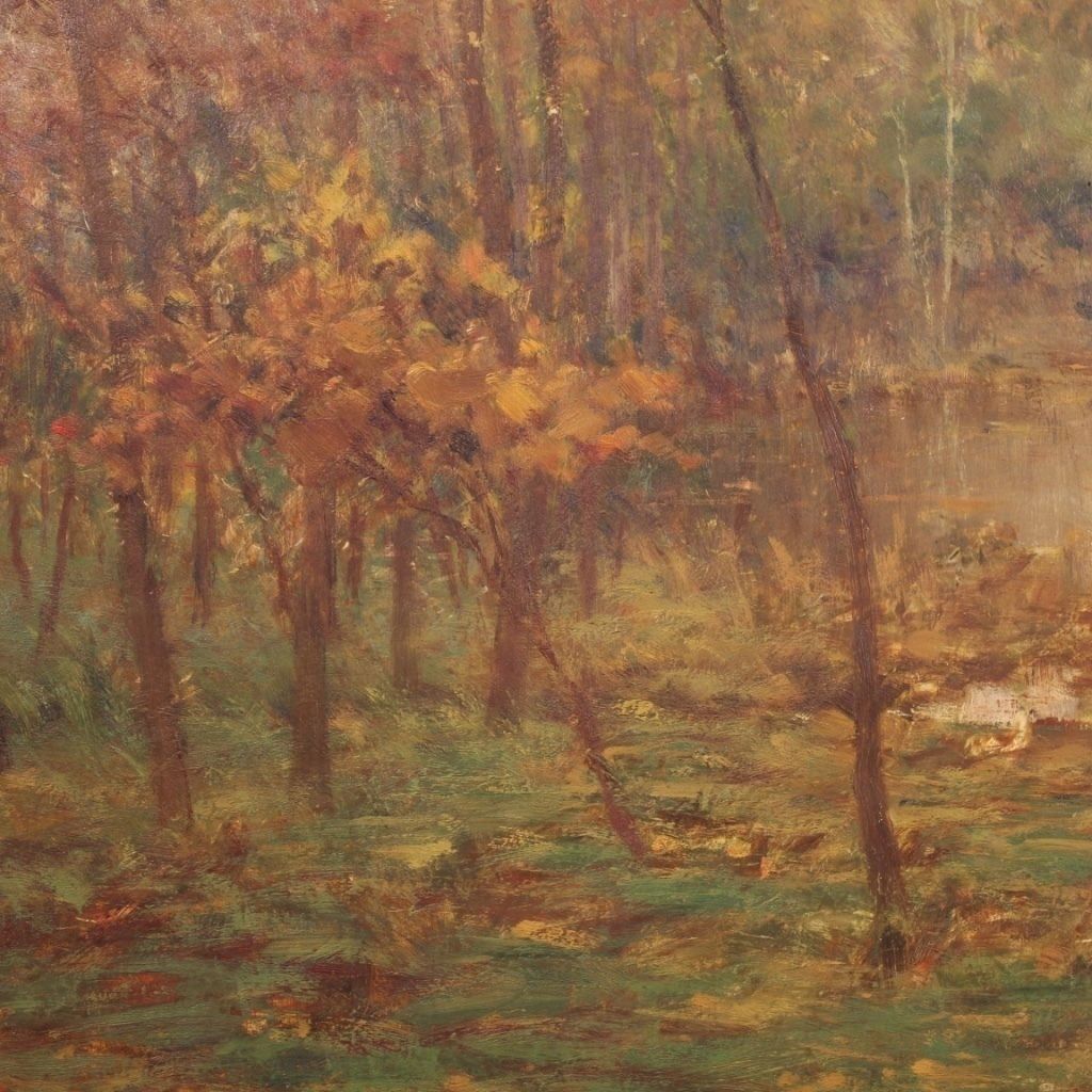 Grand paysage signé et daté 1940 photo Art
