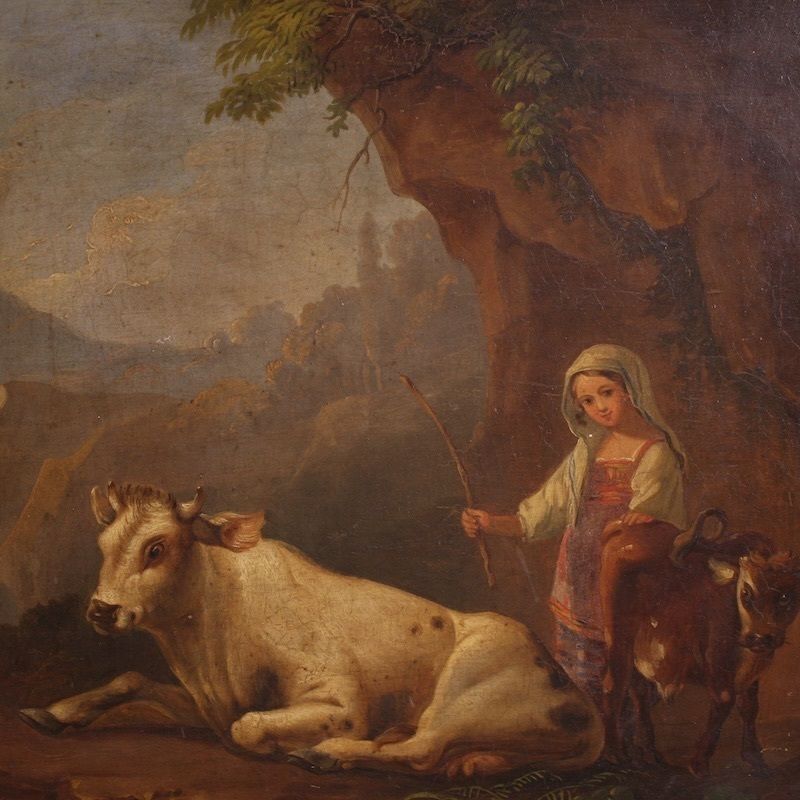 Tableau d'époque XIXe siècle, paysage bucolique photo for sale
