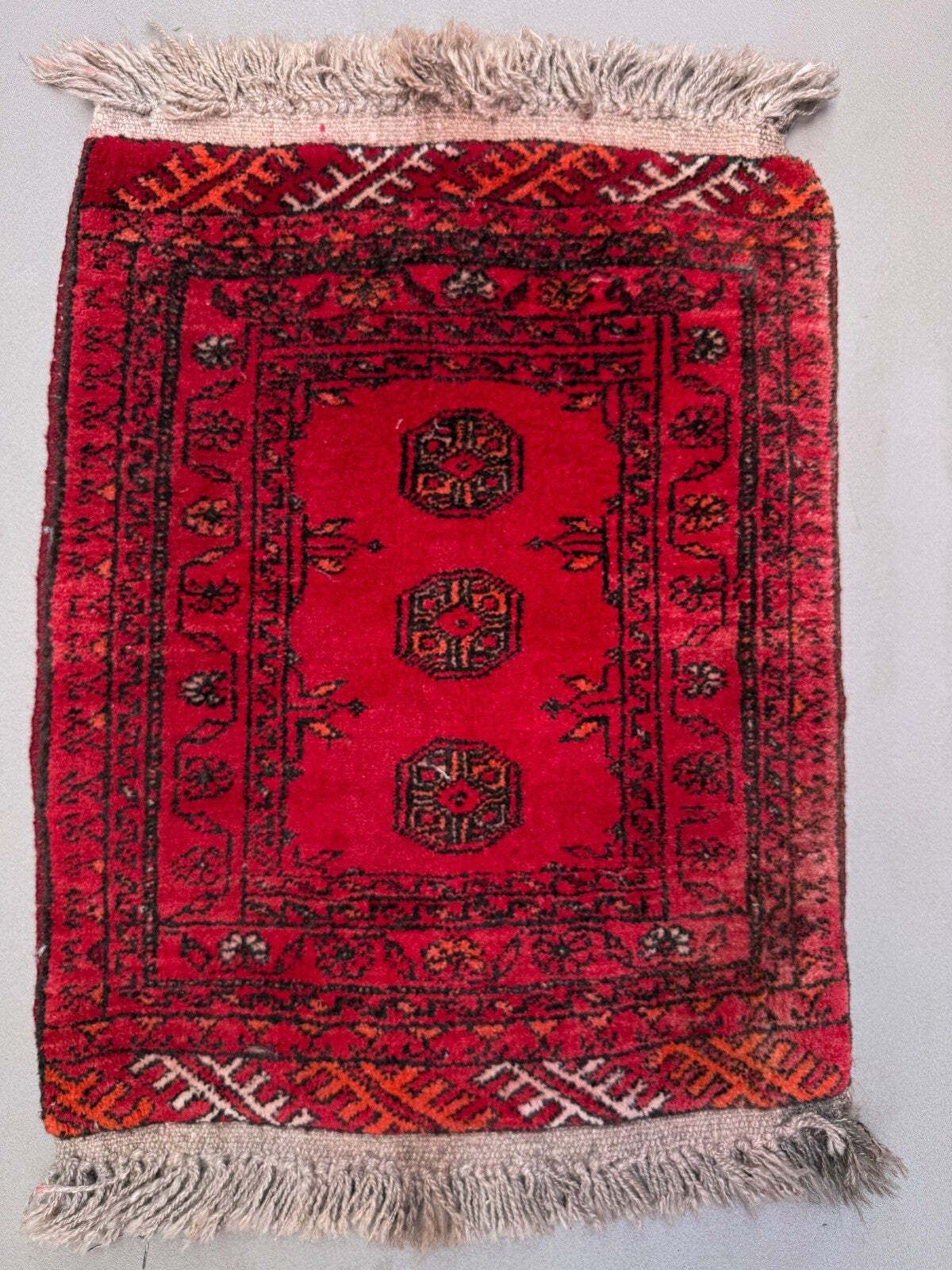 Klein Vintage Turks Tapijt 50x70 cm, Korte Loper, Tribal, Mini Vloerkleed 2548