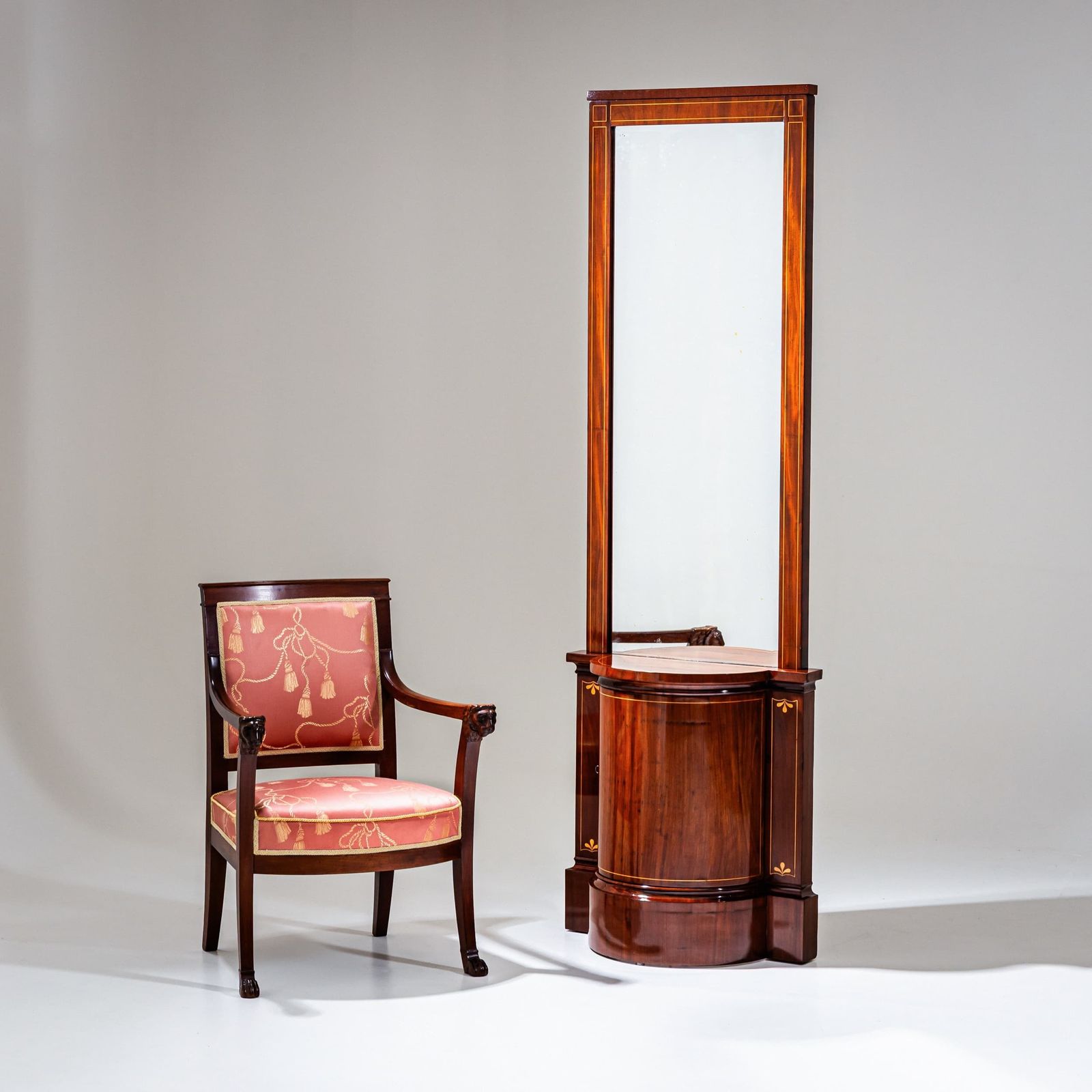 Biedermeier Mahogany Pier Mirror With Console, Northern Germany, Circa 1830 photo furniture