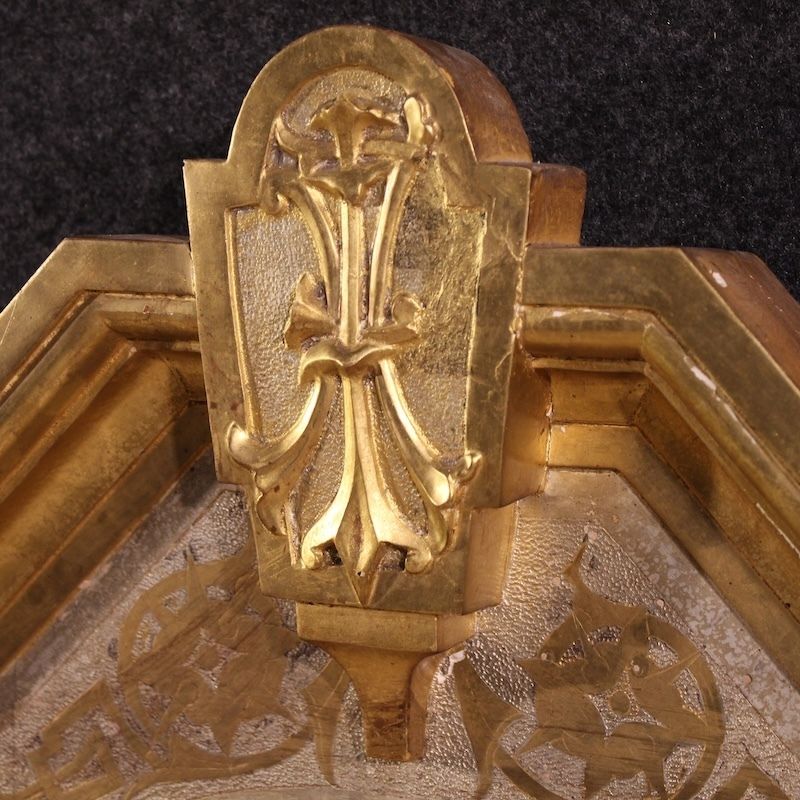 Décoration Miroir italien laqué et doré, XIXe siècle photo